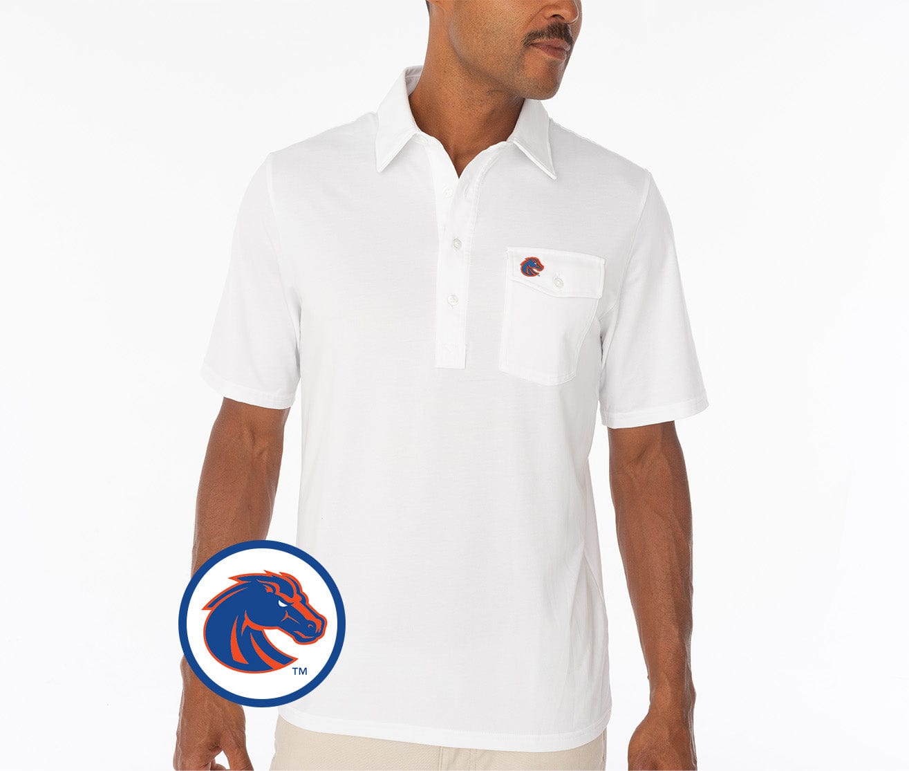 Boise State Broncos Coach's Performance Shirt - Breathable White Athletic Tee for Football Fans & Game Day Outfits
