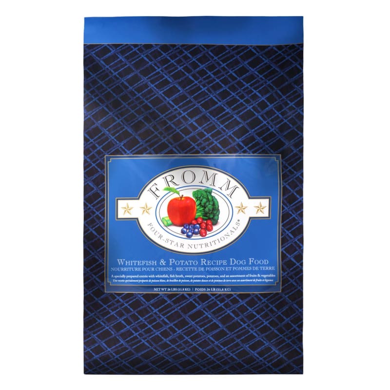 Premium Fromm Family Whitefish & Potato Recipe Dry Dog Food - Grain-Free, High Protein for Adult Dogs (4lb & 15lb Options) - Ideal for Sensitive Stomachs & Skin Allergies | Perfect for Daily Meals & Training Treats