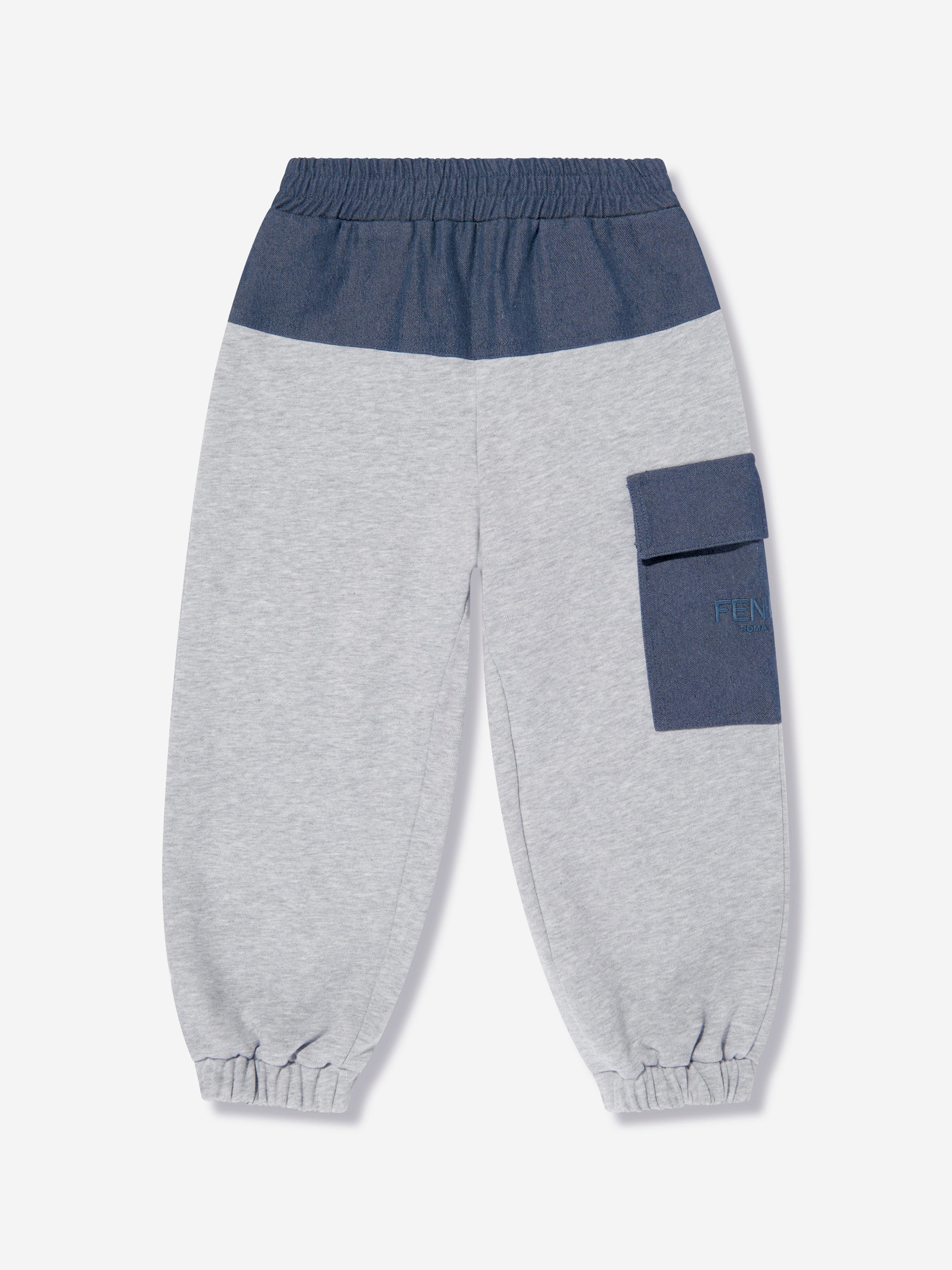 Boys' Grey Denim & Jersey Jogger Pants - Comfortable Casual Wear for School, Playdates and Everyday Outfits