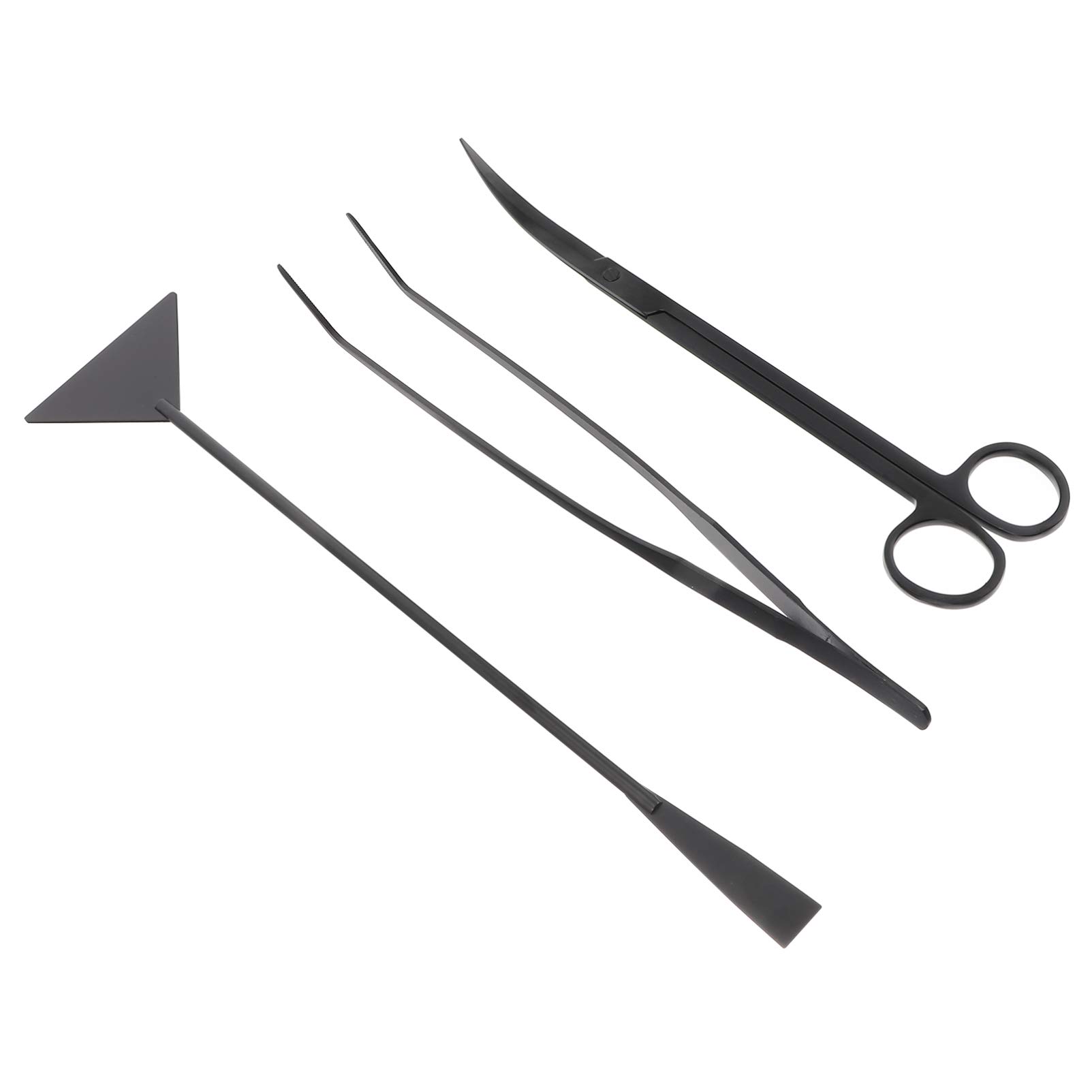 Balacoo 3-Piece Stainless Steel Aquarium Plant Tools Kit - Scissors, Tweezer & Spatula for Aquascaping | Professional Black Tank Maintenance Tools for Aquatic Plants & Fish Tanks