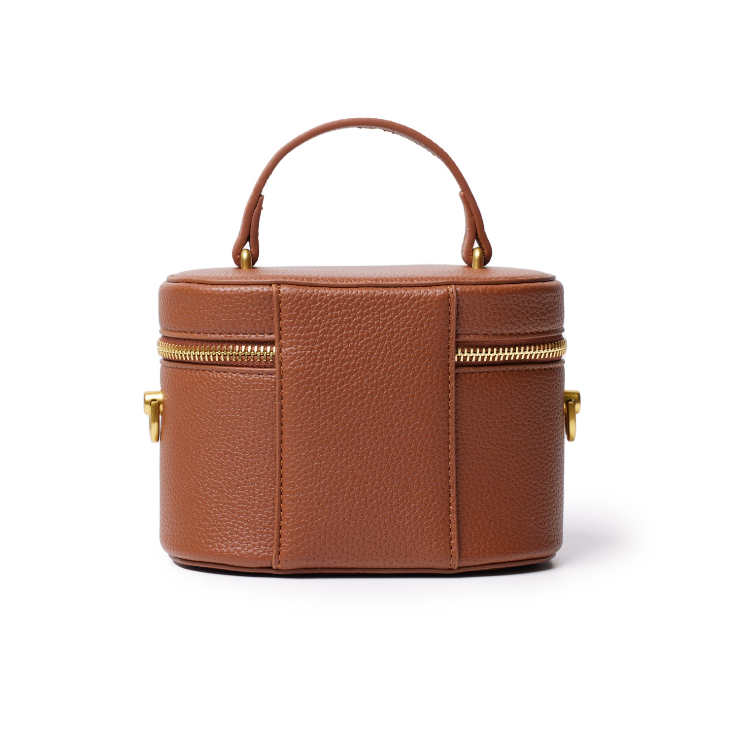 Mini Pebble Vanity Bag - Stylish Brown Leather Cosmetic Pouch for Women | Perfect for Travel, Gym & Everyday Essentials