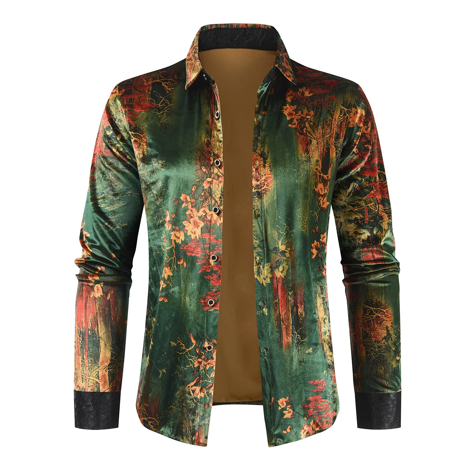 YHAIOGS Men's Long Sleeve Casual Shirts - Stylish Printed Top Blouse for Autumn & Winter | Perfect for Office, Date Night & Weekend Outfits