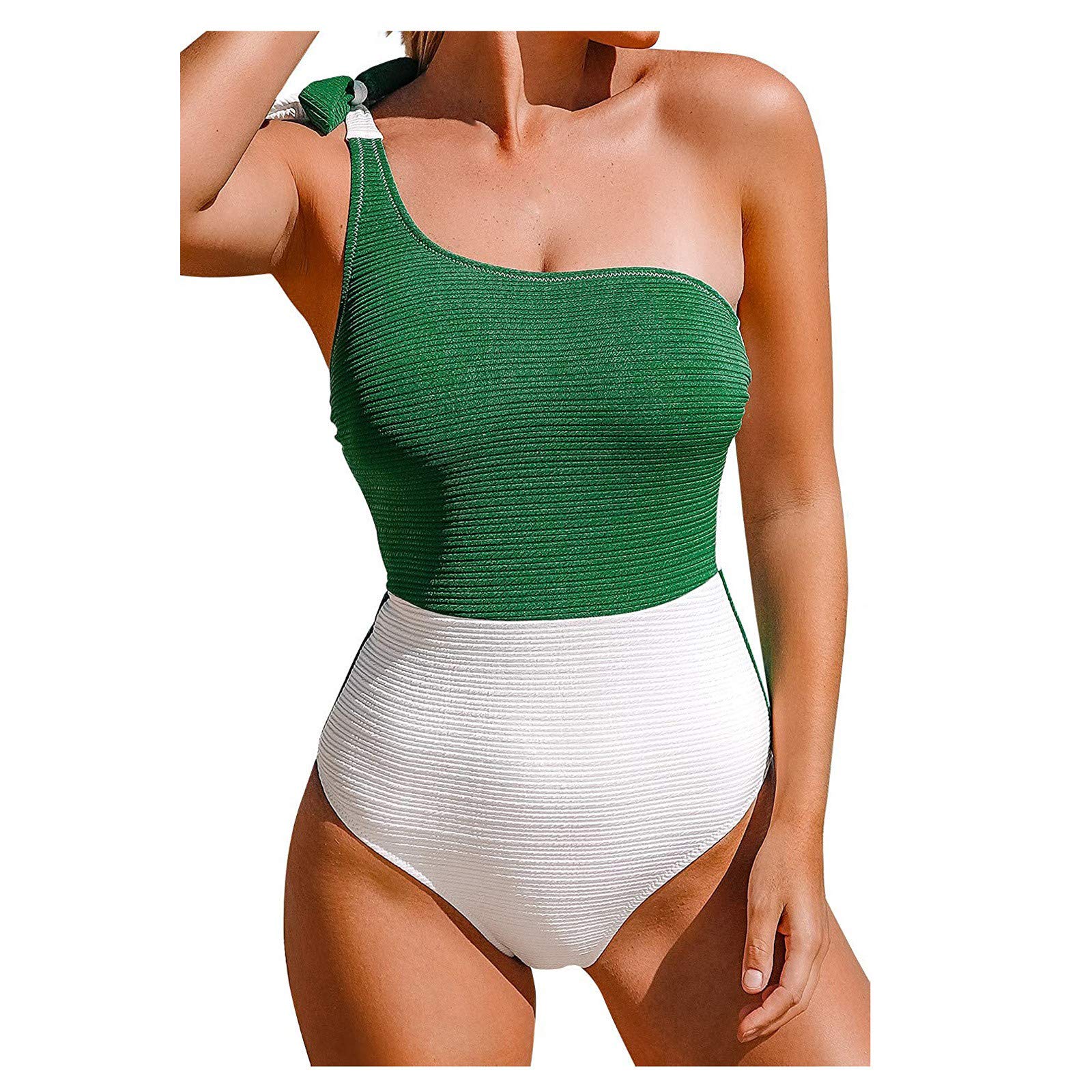 Women's One-Piece Swimsuit with Bowknot Design - High Leg Bathing Suit, Adjustable Shoulder Straps, Multiple Colors | Perfect for Beach Vacations, Pool Parties & Summer Getaways