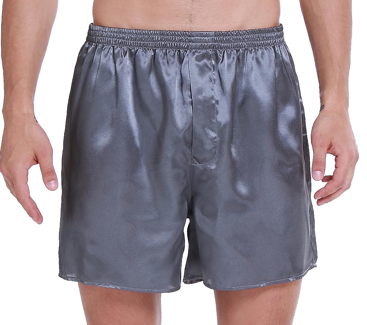 Premium Men's Silk Satin Boxer Shorts - Luxurious Sleepwear & Lounge Pajama Shorts for Comfortable Nightwear and Relaxing at Home