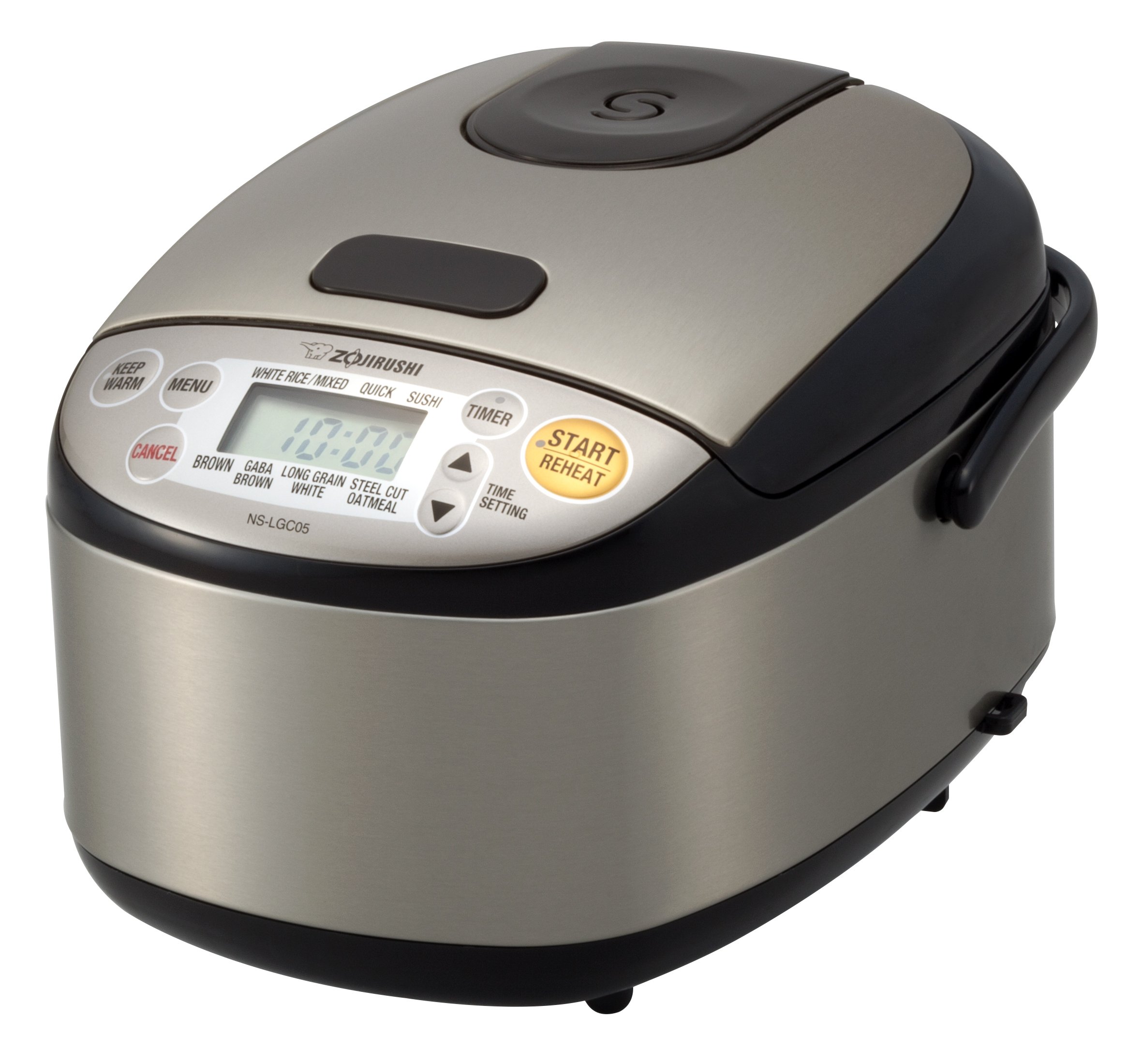 Zojirushi NS-LGC05XB 3-Cup (Uncooked) Micom Rice Cooker & Warmer - Stainless Black | Perfect for Small Families, Dorms & Office Kitchens | Cooks Fluffy Rice, Stews & More