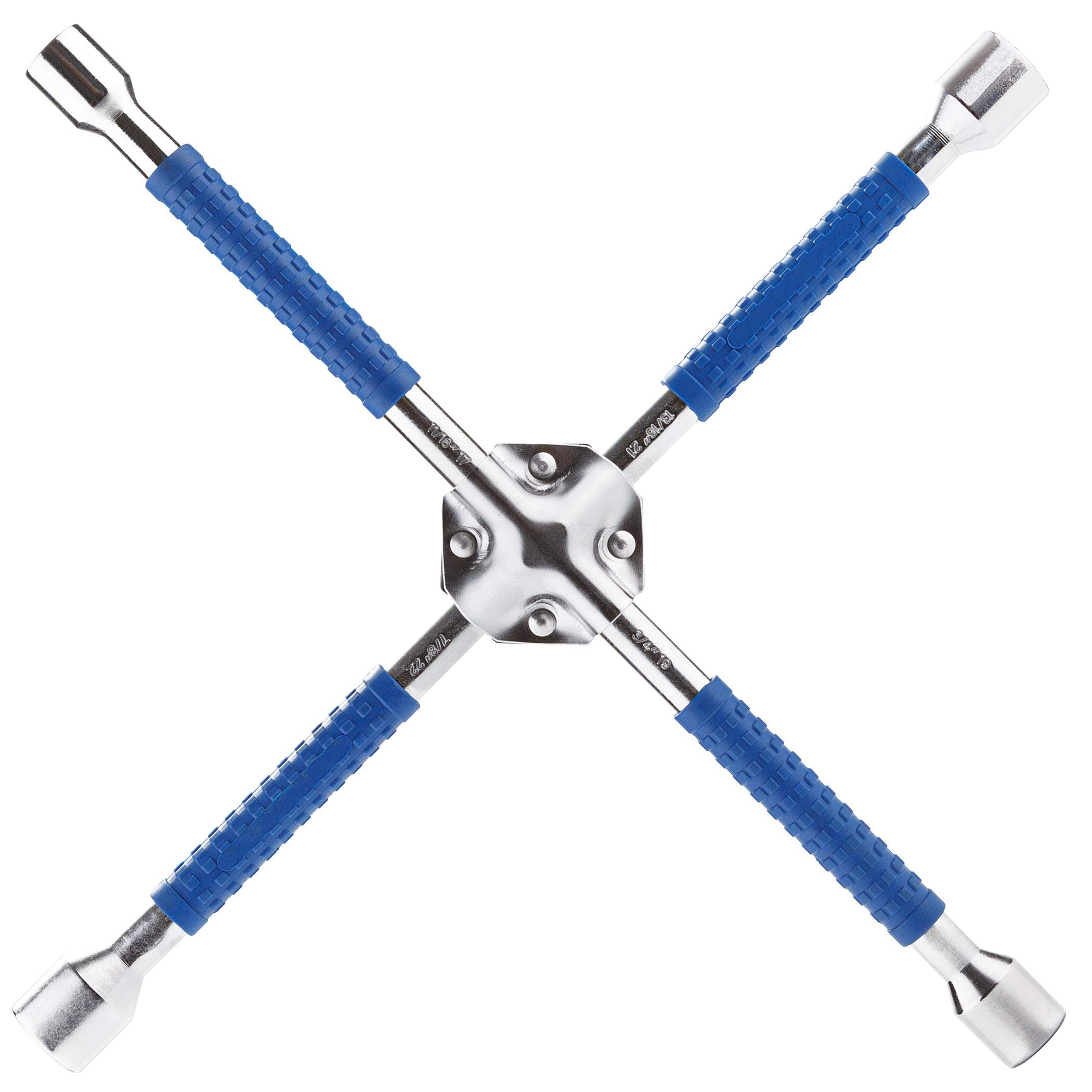 CARTMAN 18 Inch Universal Heavy Duty Lug Wrench - Non-Slip 4-Way Tire Iron for Trucks, SUVs & Cars - Perfect for Emergency Roadside Tire Changes & Auto Repairs