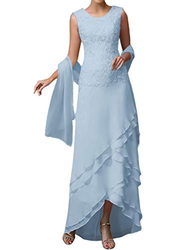 Elegant Lace Mother of The Bride Dress - Ankle-Length Formal Evening Gown with Chiffon Scarf & Tiered Design for Weddings, Parties & Special Occasions