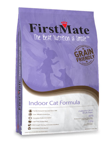 FirstMate Grain-Free Indoor Formula Dry Cat Food for Adult Cats - 5lb & 15lb Bags | Supports Healthy Digestion & Weight Management for Indoor Cats