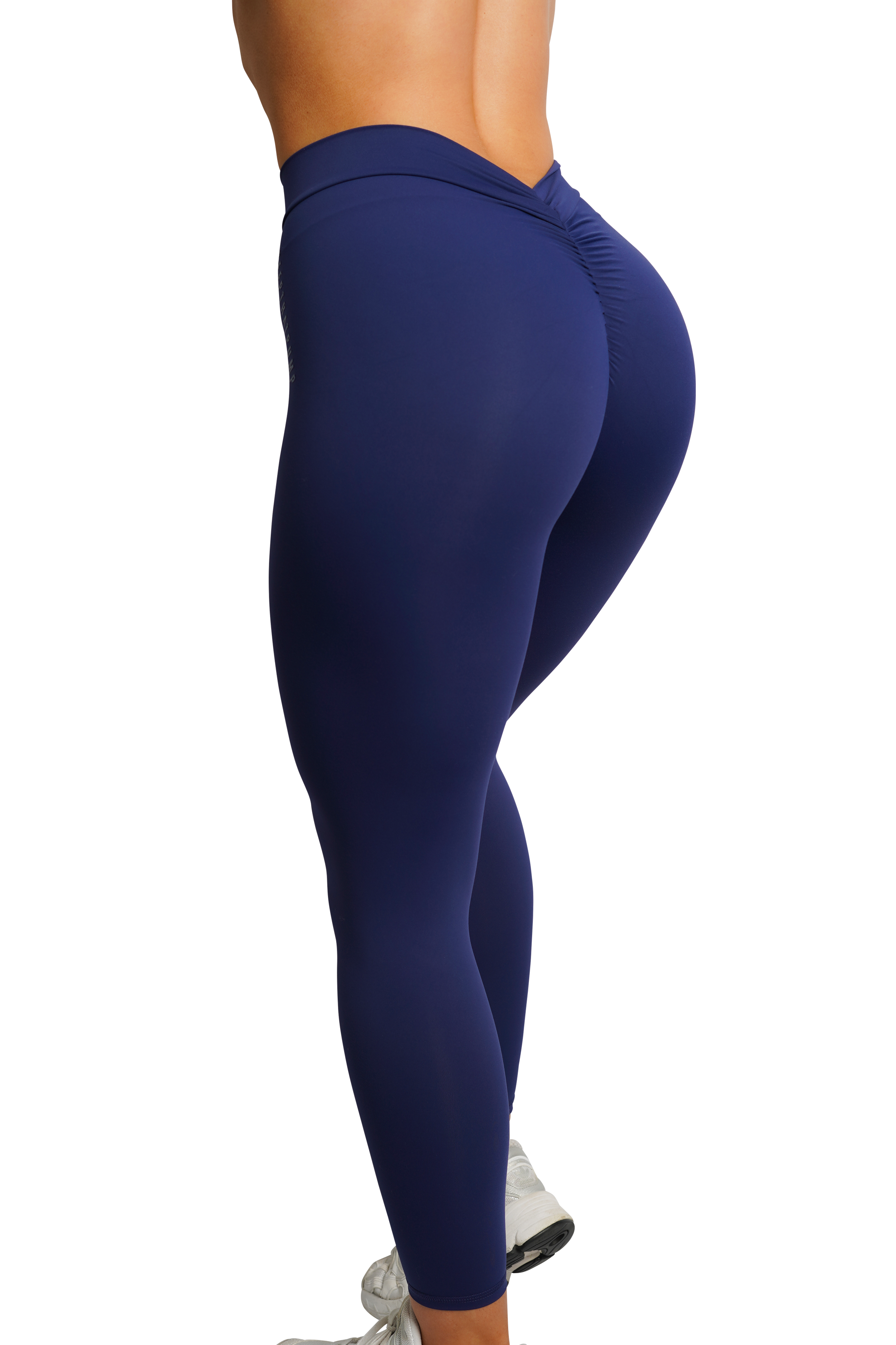 SCULPT V Back Seamless Leggings for Women - High Waist Yoga Pants, Tummy Control Workout Leggings - Navy Blue - Perfect for Gym, Running & Lounge Wear