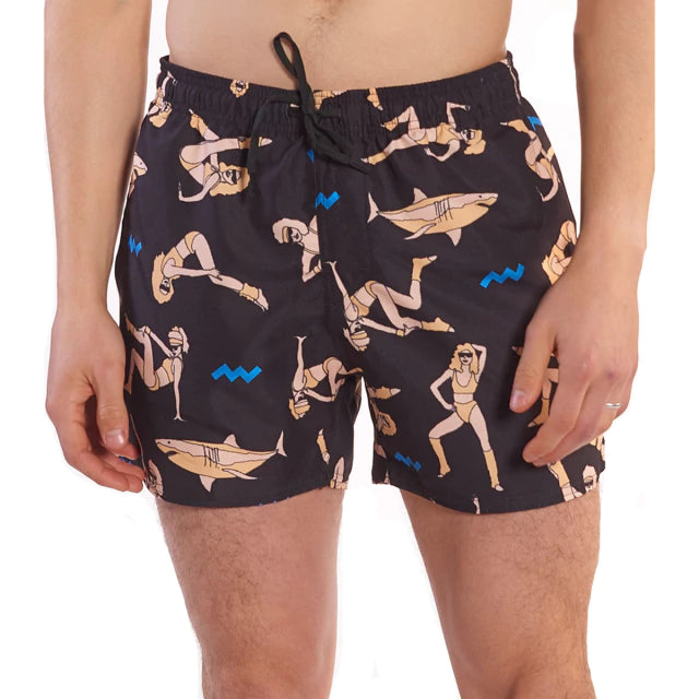 Volcom Men's 80s Bo Ef Black Swim Shorts - Quick-Dry Beachwear for Swimming, Surfing & Summer Vacations