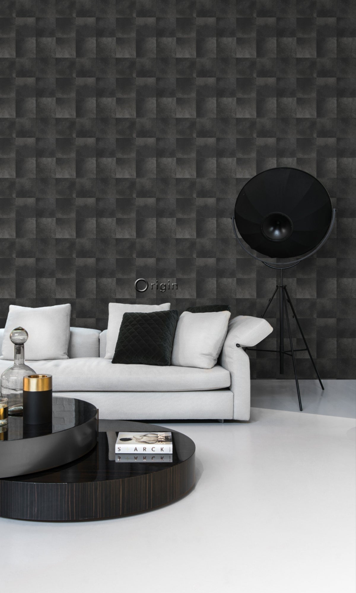 Black Faux Tile Effect Geometric Peel and Stick Wallpaper R8295 - Waterproof Self-Adhesive Removable Wallpaper for Kitchen, Bathroom, Bedroom, Living Room Decor