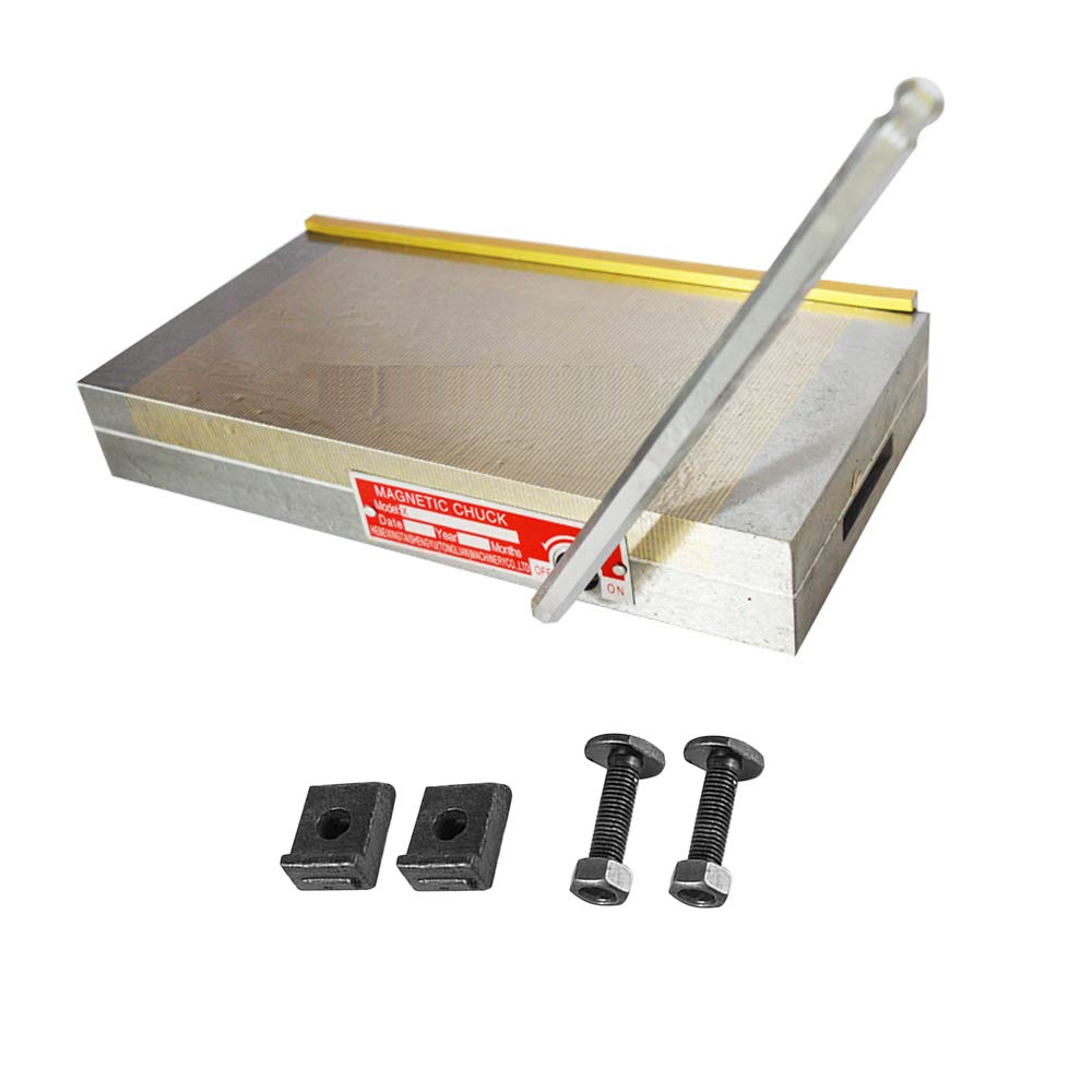 INTBUYING 6x12 Inch Fine Pole Permanent Magnetic Chuck - 100-120N/cm2 Powerful Sealed Rectangular Chuck for Grinding Machine, Milling & CNC Workholding | Perfect for Metal Grinding, Machining & Precision Work in Workshops