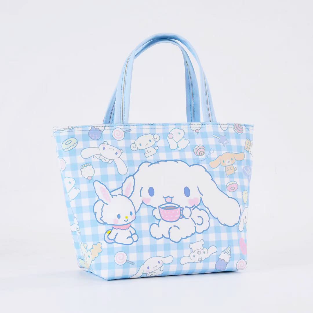 Leakproof Insulated Lunch Box for Kids & Adults - Reusable Cooler Tote Bag for School, Office, Picnic, Beach - Premium Kawaii Lunch Container (Blue)