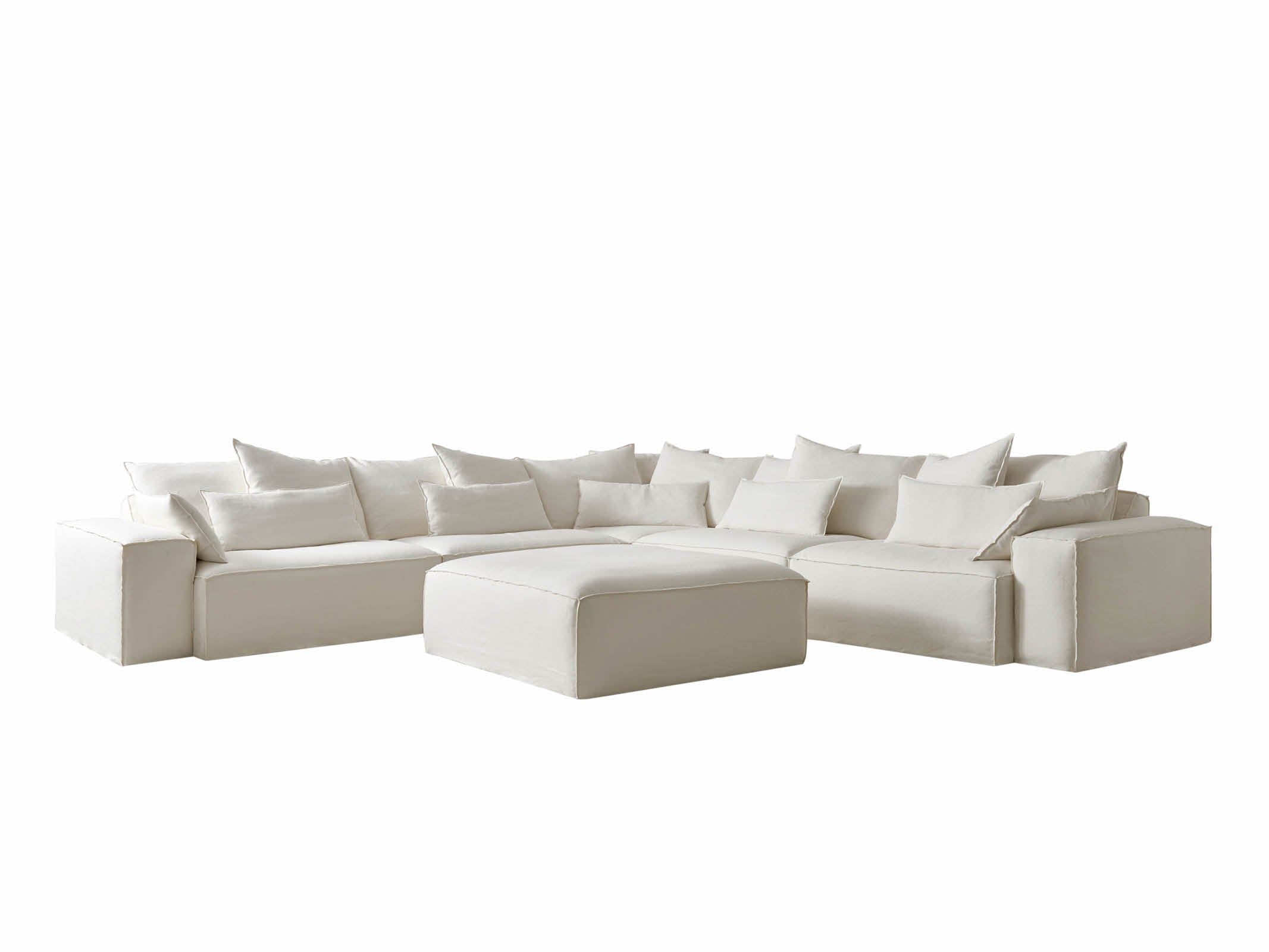 Modular Sofa Set - Modern Sectional Couch with Removable Cushions for Living Room, Lounge & Home Theater Comfortable Seating