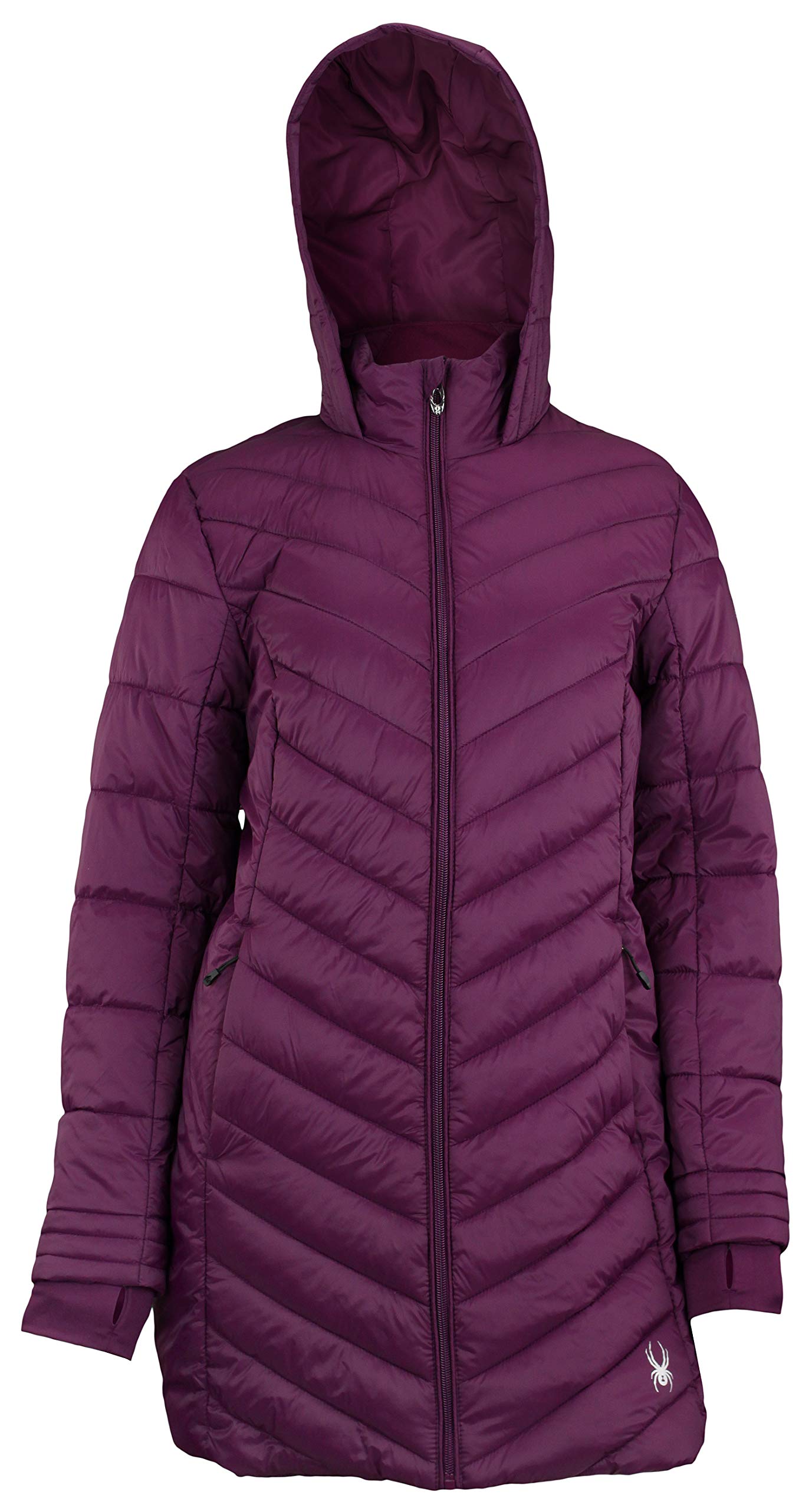 Spyder Women's Boundless Long Puffer Coat - Waterproof Winter Jacket with Hood, Lightweight Warm Down Alternative, Multiple Colors | Perfect for Skiing, Snowboarding & Cold Weather Outdoor Activities