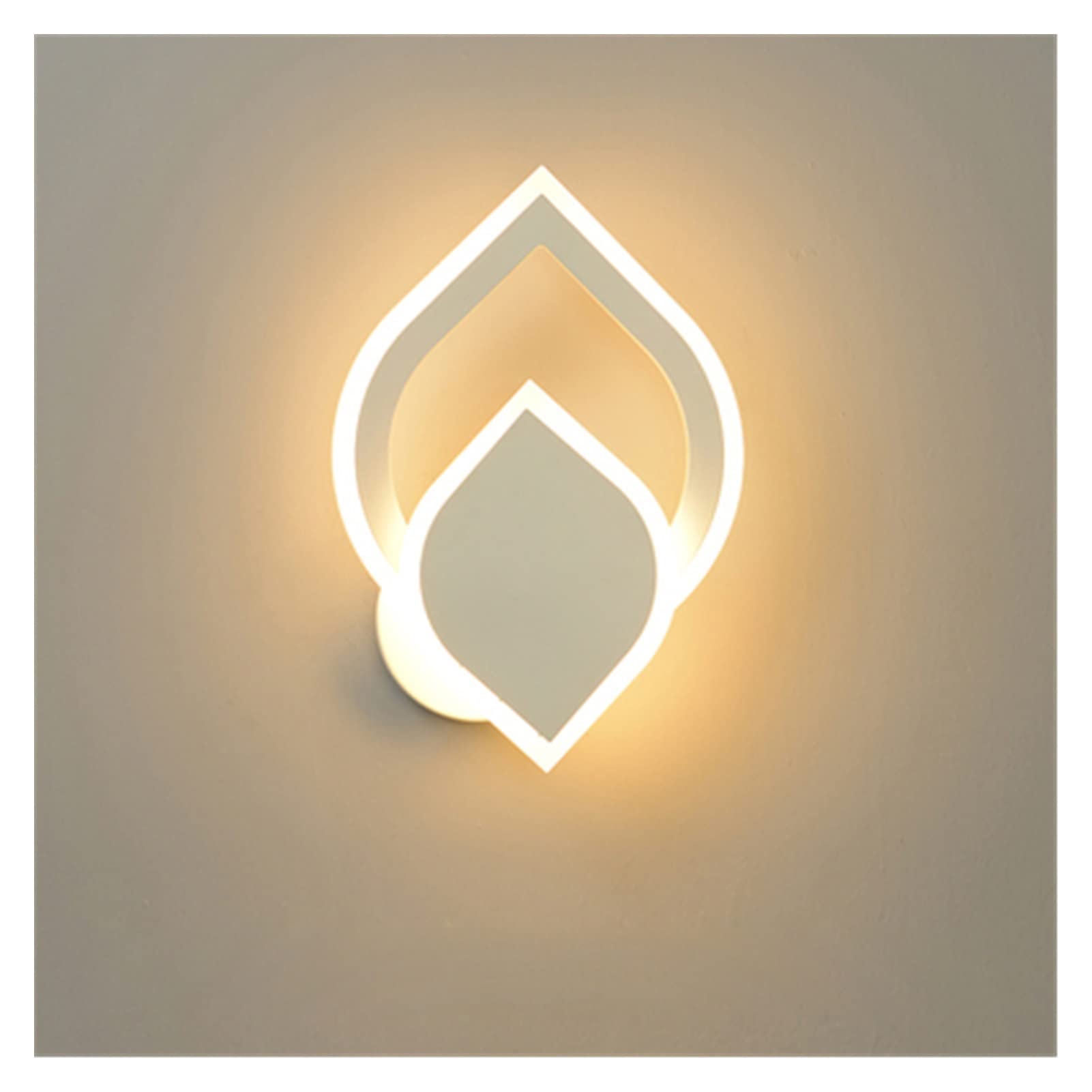 Modern LED Wall Sconce Light - Bedroom & Living Room Wall Lamp, Dimmable Warm White Bedside Lighting, Staircase Decor, Postmodern Home Decor (B White) - Perfect for Bedrooms, Hallways, and Staircase Lighting
