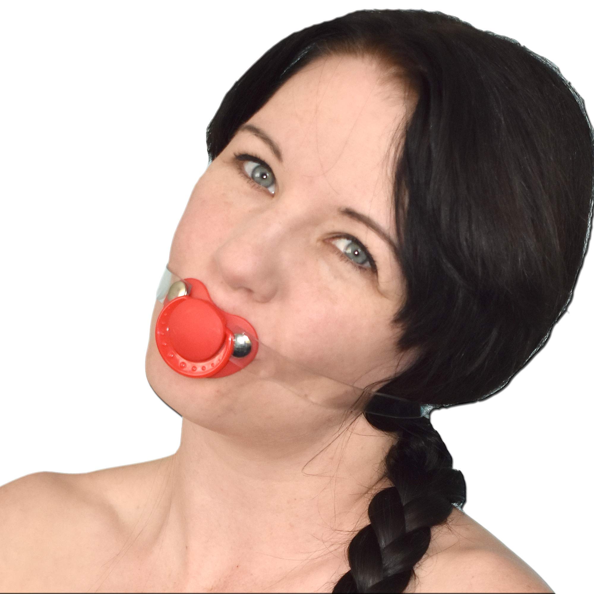 Honeylust - Silicone BDSM Pacifier Gag - Bondage Nipple Mouth Gag - Adult Fetish Sex Toy with Transparent Strap - Ball Gag Mouth Spreader for BDSM Play, Roleplay & Sensory Exploration