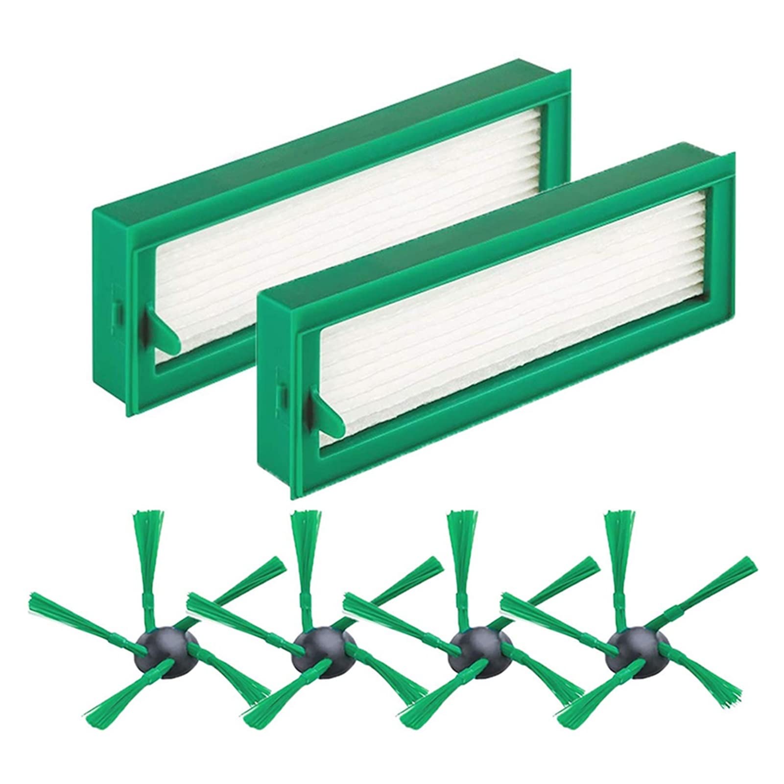 6-Piece Replacement Accessory Set for Vorwerk Kobold VR200 Vacuum Cleaner - Green Spare Parts Kit | Compatible with Kobold VR200 | Dusting, Cleaning Attachments for Home & Car Use