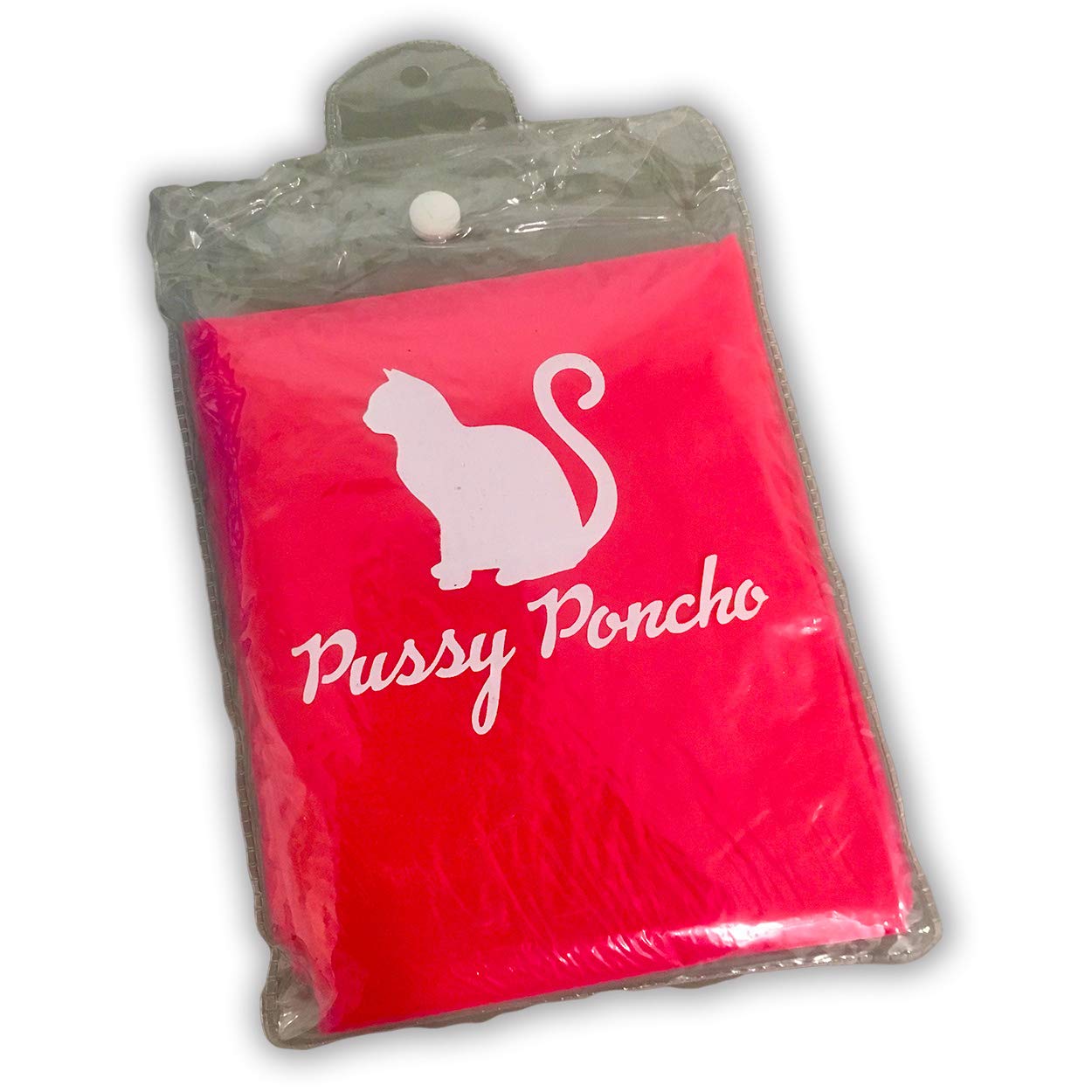 Funny Pink Cat Poncho - Waterproof Rain Poncho for Adults - Unisex Novelty Rainwear with Carry Bag - Perfect for Halloween, Cosplay, Outdoor Festivals & Emergency Rain Gear