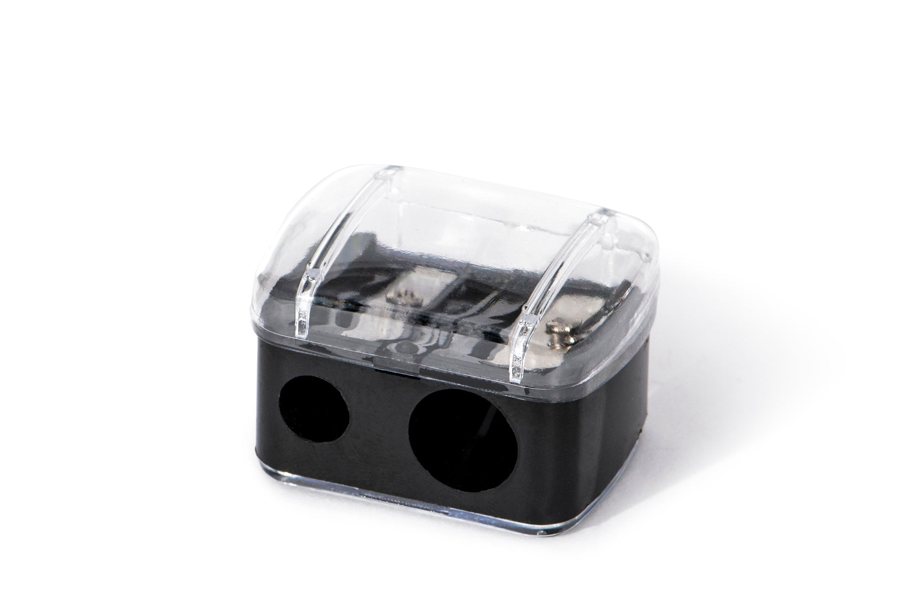 Dual Cosmetic Pencil Sharpener with Cover - Black | Professional Makeup Pencil Sharpener for Eyeliners, Lip Liners & Brow Pencils | Perfect for Home, Travel & Makeup Artists