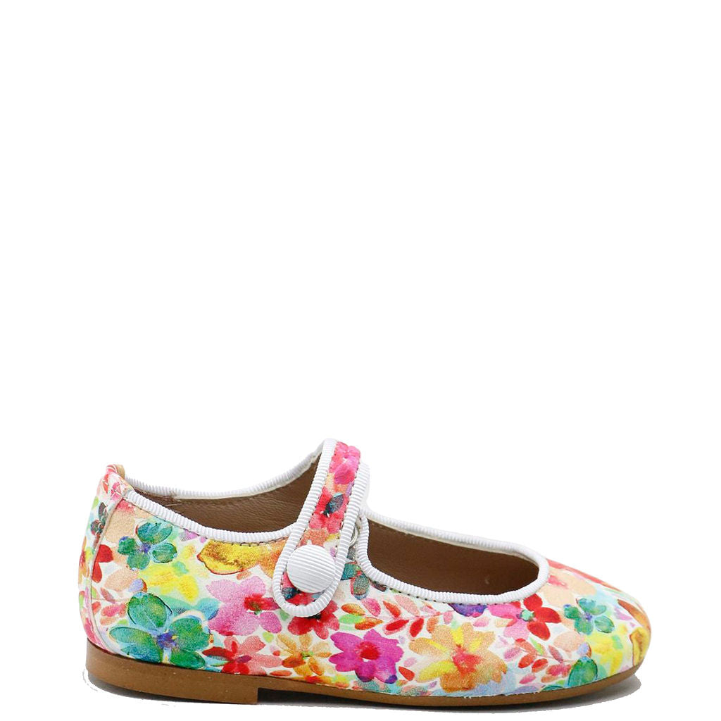 Papanatas Neon Flower Mary Jane Shoes - Cute & Comfortable Girls' Flats for School, Party & Everyday Wear