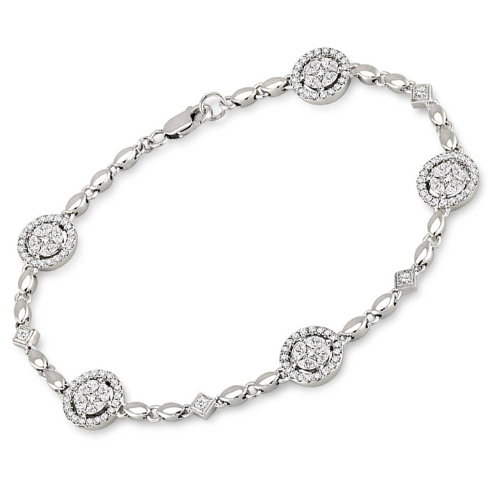 Luxury Diamond Tennis Bracelet for Women - 14K White Gold Elegant Jewelry Gift for Anniversary, Birthday & Special Occasions - Perfect for Weddings, Parties & Everyday Wear