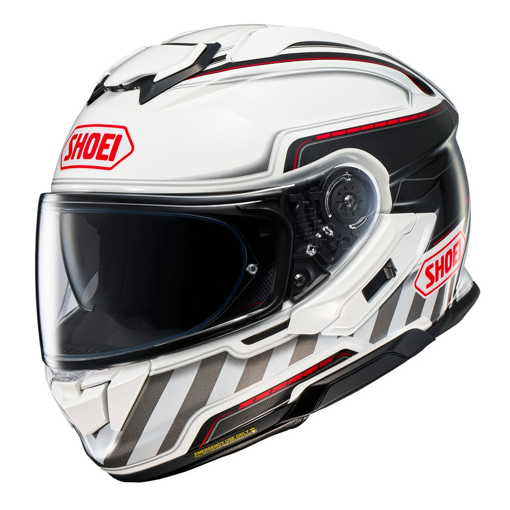Shoei GT Air 3 Motorcycle Helmet - White/Black/Red - DOT & ECE Certified - Lightweight Full Face Helmet for Street Riding, Commuting & Long Distance Touring