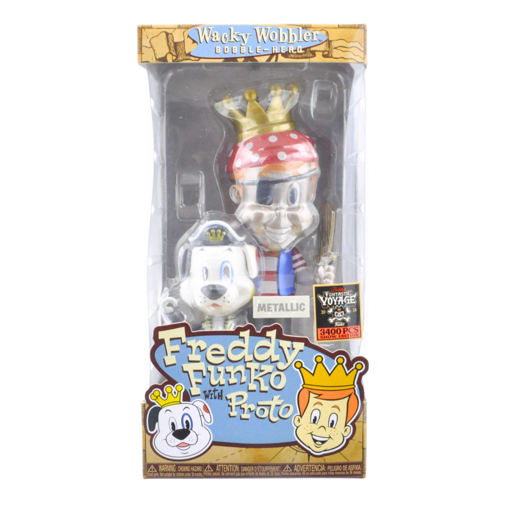 Funko Wacky Wobbler Freddy with Proto (Metallic Pirate) - Limited Edition Funtastic Voyage Show Exclusive 3400 Pieces - Perfect for Collectors & Pop Culture Displays