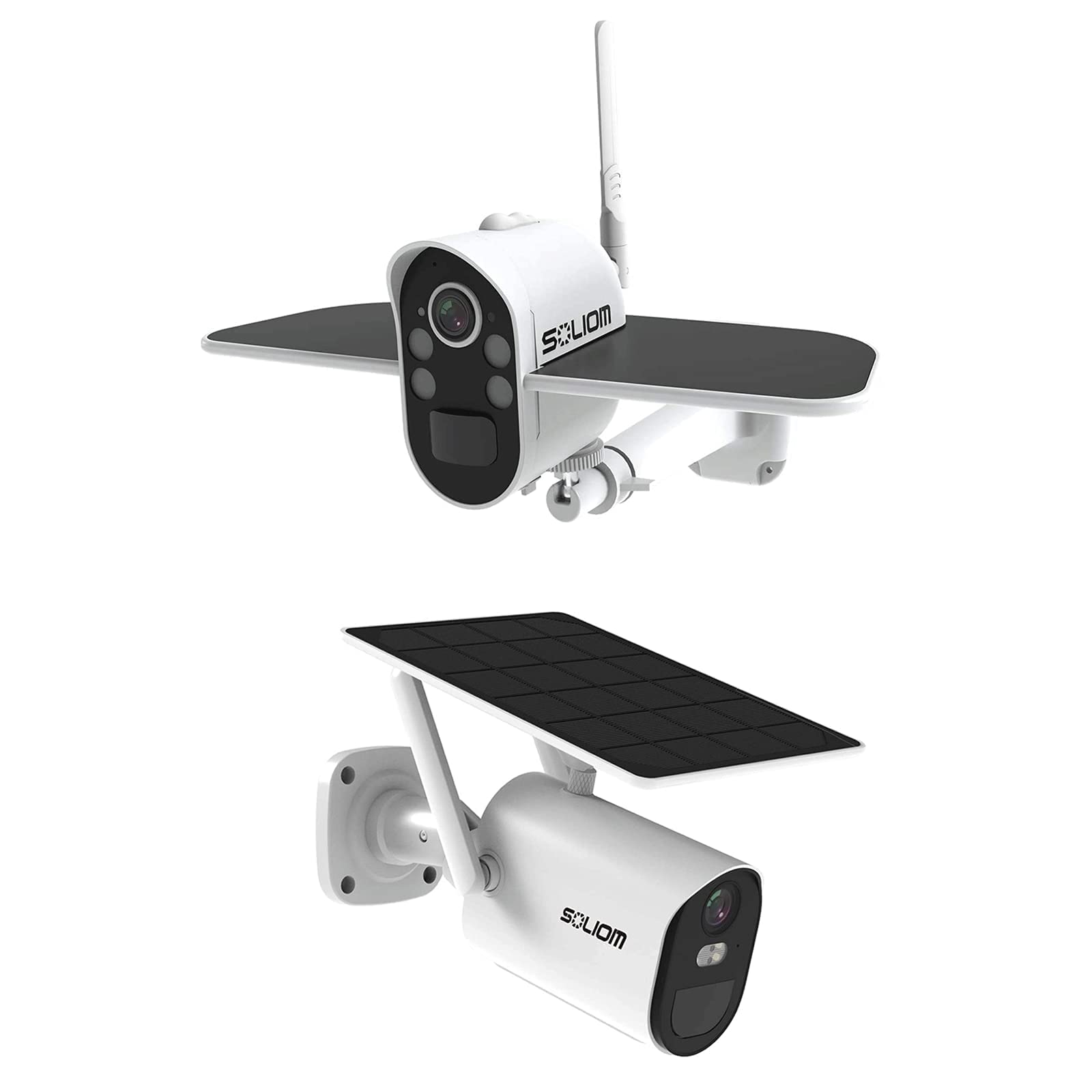 SOLIOM S100/B10 Solar Powered Outdoor Security PTZ IP Camera with Motion Detection, Spotlight & Color Night Vision - Ideal for Home Surveillance, Yard Monitoring, and Property Protection