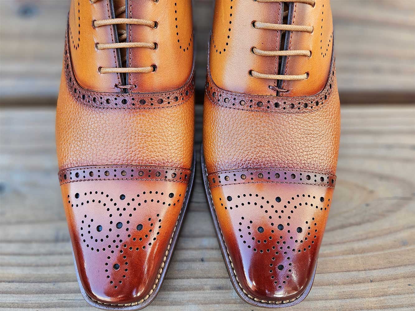 Premium Cap Toe Oxford Dress Shoes - Genuine Leather Sole for Men - Perfect for Business, Formal Events & Weddings