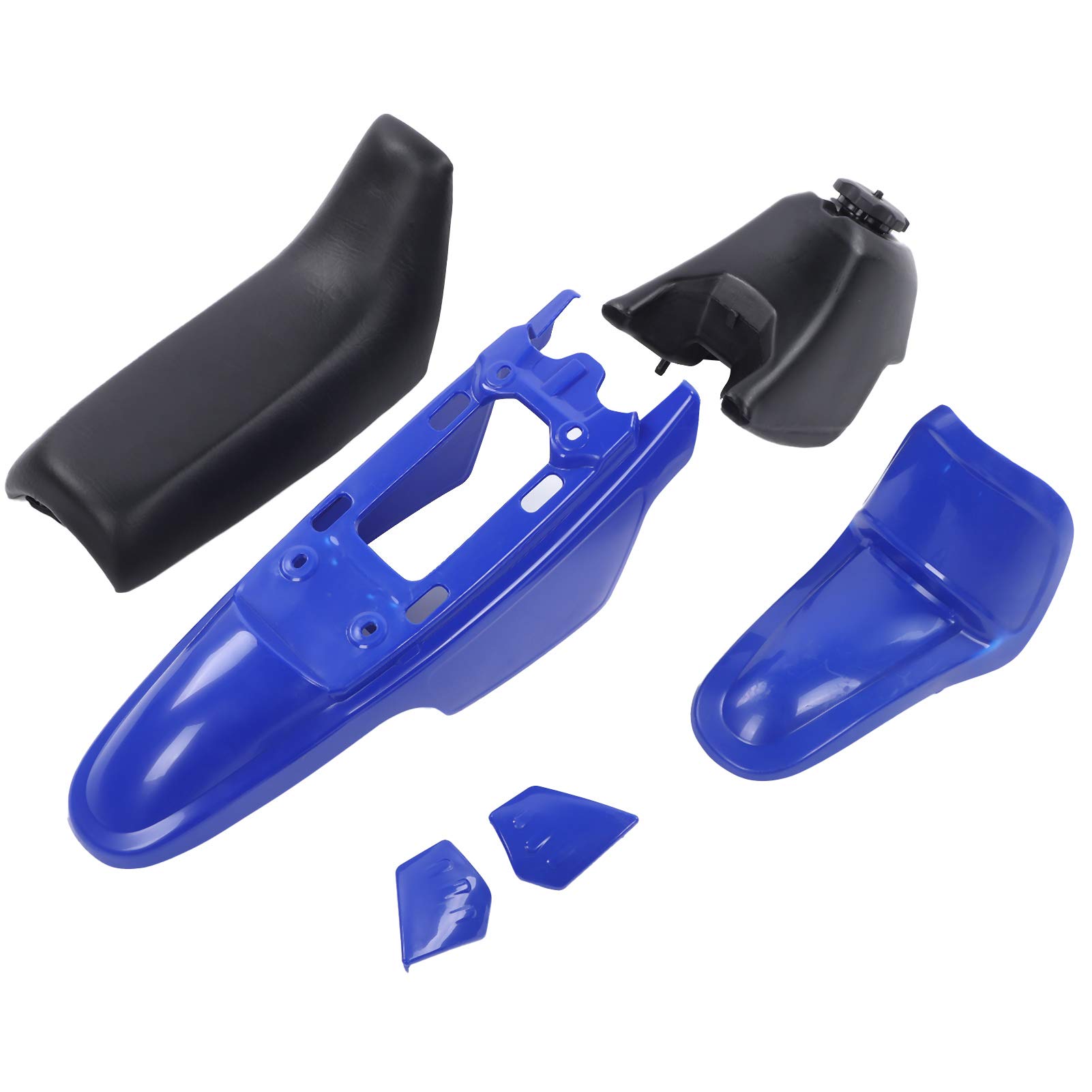 KIMISS Motorcycle Fender Set - Front & Rear Fenders, Fuel Tank Cover, Seat & Side Panels - Durable Motorbike Accessories for Harley, Honda, Yamaha - Perfect for Off-Road, Street & Custom Bike Protection
