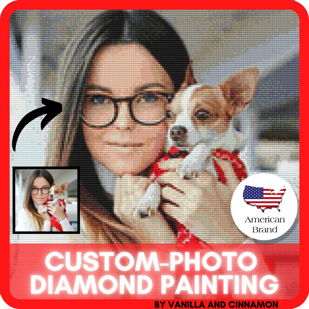 5D DIY Custom Diamond Painting Kit - Vanilla & Cinnamon Scented Full Drill Round Diamond Art for Adults (31.4