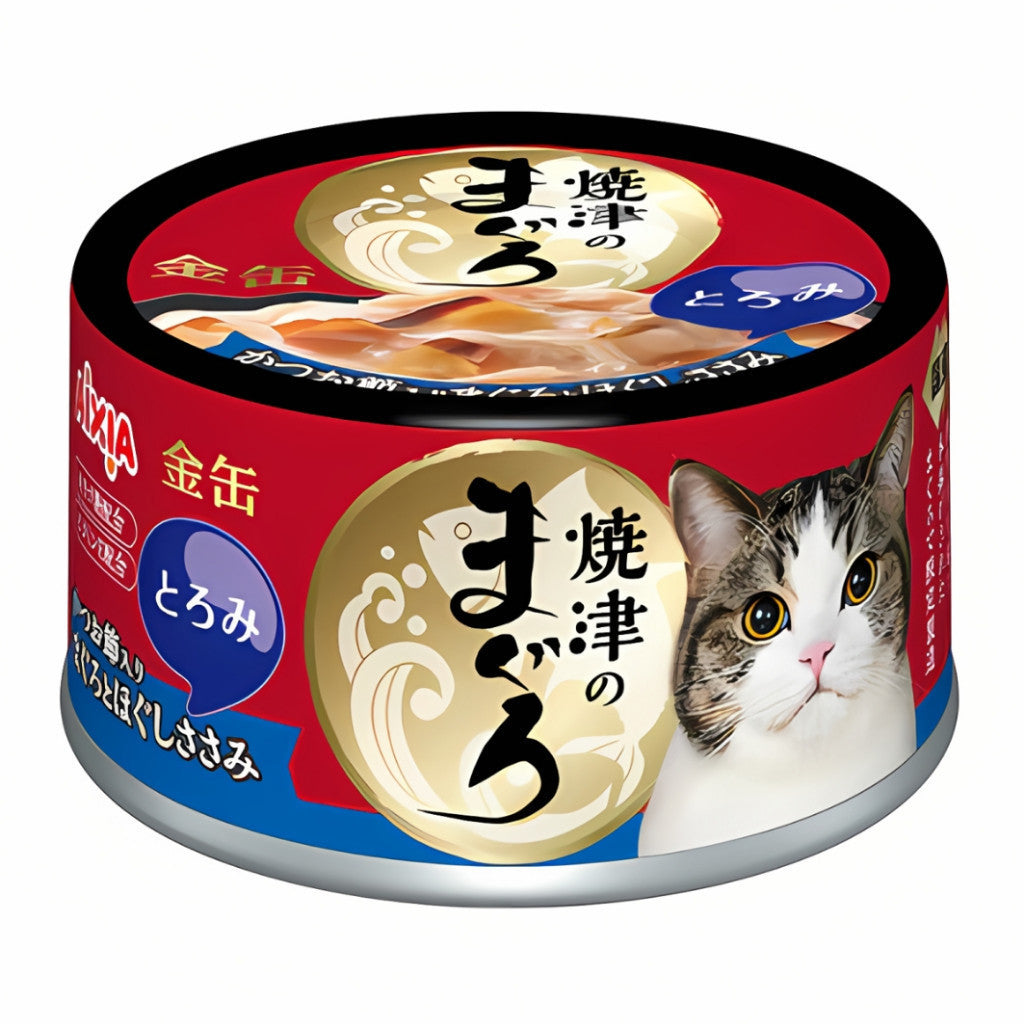 **Premium Aixia Yaizu No Maguro Wet Canned Cat Food 70g – Rich Sauce, Thin Jelly, Savory Tuna & Chicken Breast – Delicious & Nutritious for Adult & Senior Cats – Perfect for Mealtime or Treats**