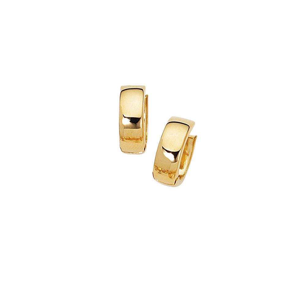 10K Gold Polished Huggie Hoop Earrings for Women - Minimalist Everyday Jewelry for Work, Date Night & Gifting