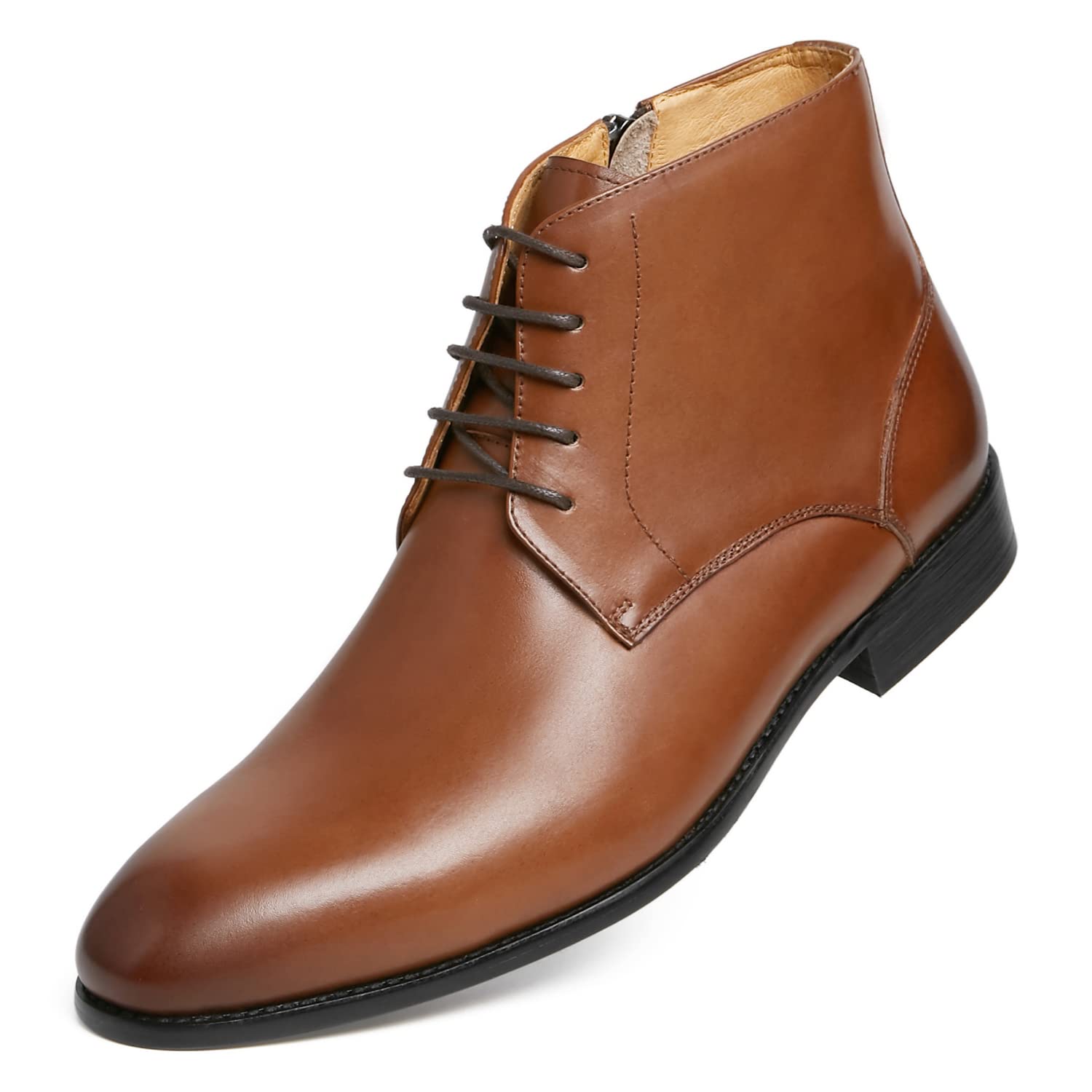 Men's Leather Chelsea Boots - Lace-Up Chukka Ankle Dress Boots for Casual & Formal Wear | Waterproof & Comfortable for Office, Travel & Outdoor Activities