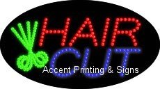 Flashing & Animated LED Hair Salon Sign - High Impact, Energy Efficient Barber Shop Light for Storefront & Window Display