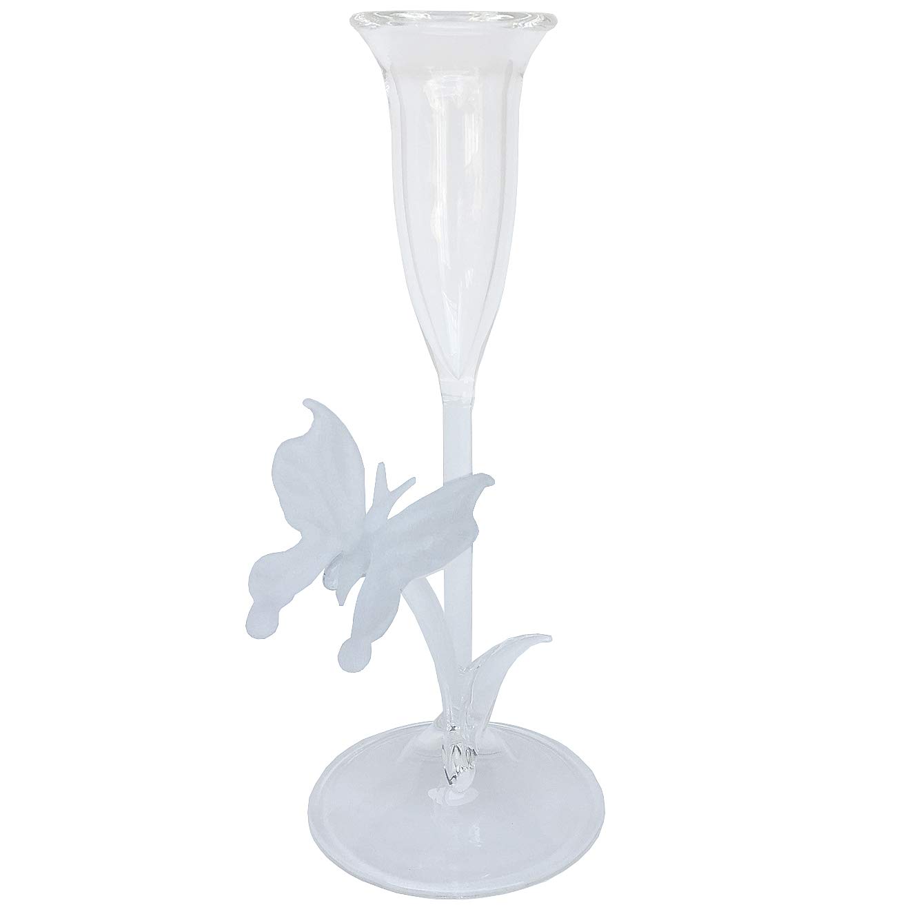 Elegant Glass Crystal Butterfly Wedding Taper Candle Holders - Romantic Centerpiece for Weddings, Anniversaries & Special Occasions