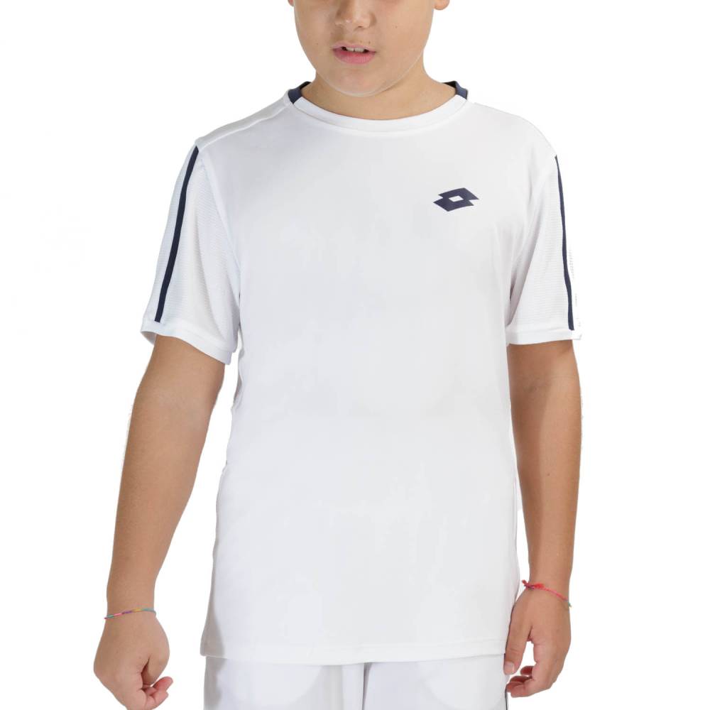 Lotto Boys Squadra II Short Sleeve T-Shirt - Breathable Cotton Tee for Kids (Bright White) | Perfect for School, Sports & Casual Wear