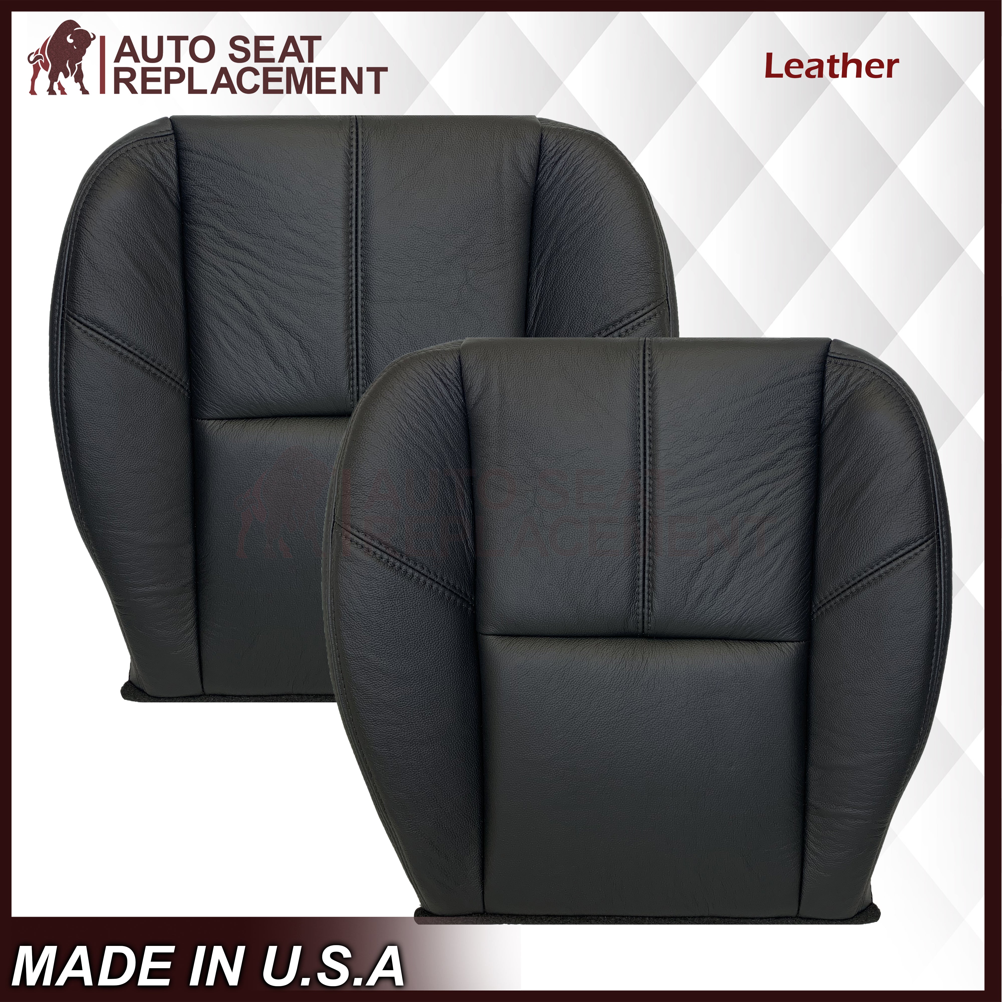 2007-2014 Chevy Tahoe Suburban Silverado Avalanche Custom Fit Seat Covers - Durable Non-Perforated Black Leather for Enhanced Comfort & Protection | Perfect for Road Trips, Daily Commutes & Family Adventures