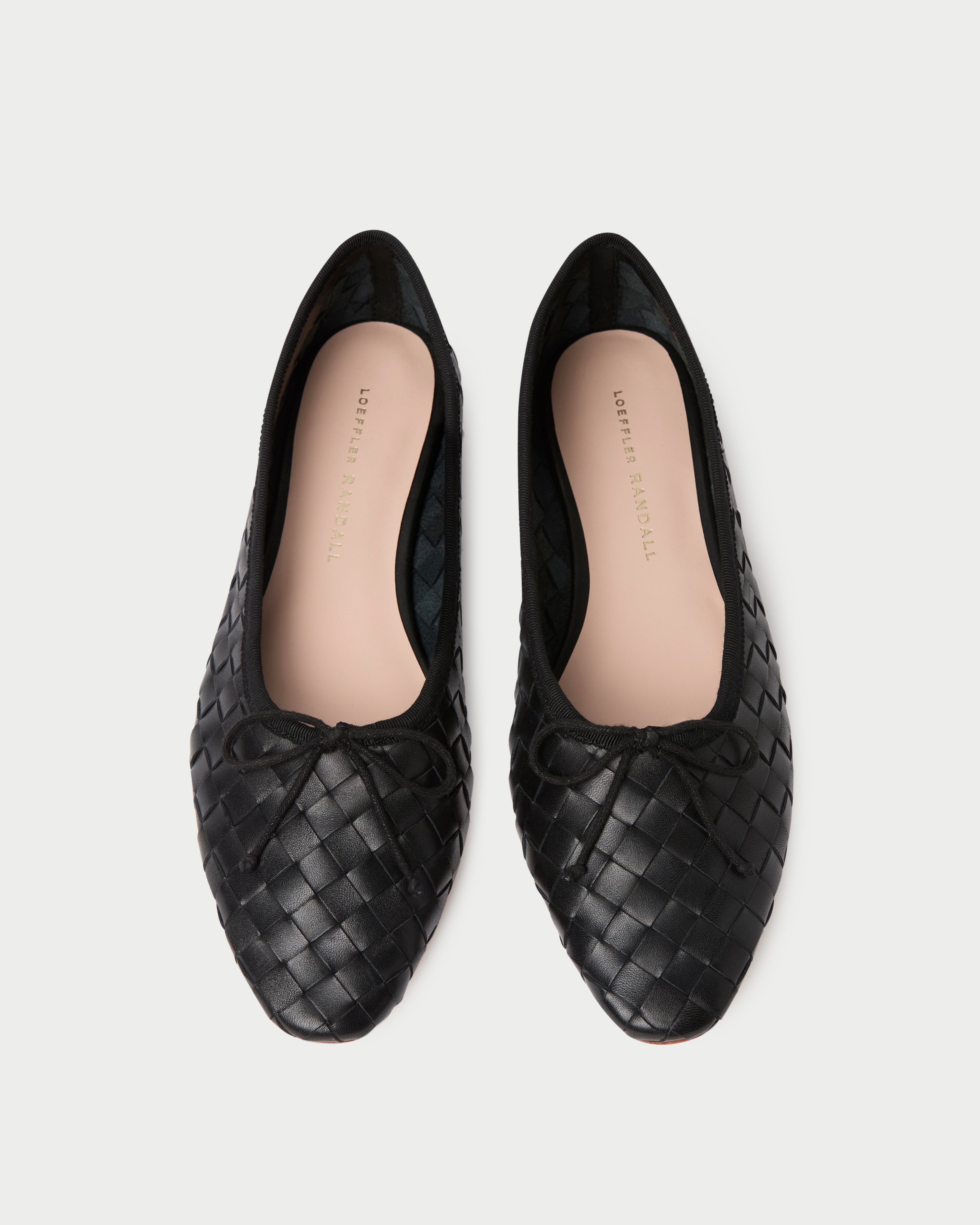 Landry Black Woven Ballet Flats for Women - Comfortable Slip-On Shoes for Casual Wear, Office & Travel