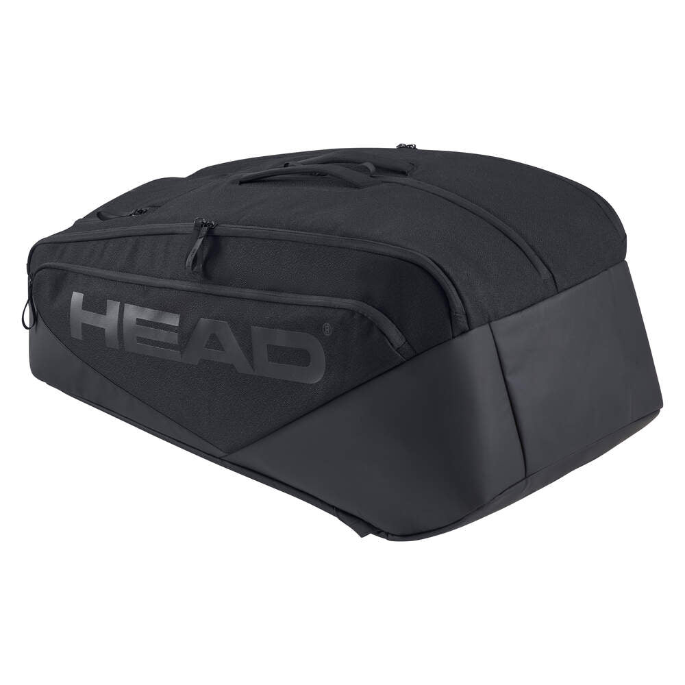 Head Pro X 12 Tennis Racquet Bag XL (Black) - Premium Large Tennis Equipment Storage for Tournaments & Practice