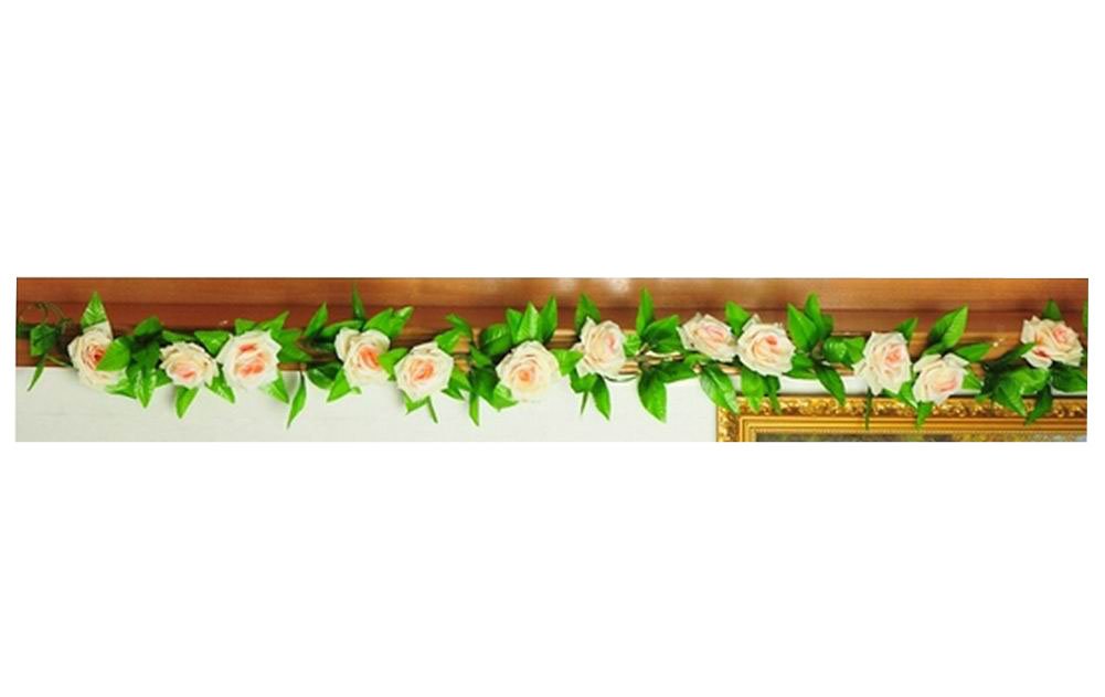 Artificial Rose Flower Vine - Rattan Silk Fake Roses for Home Garden Wedding Party Decorations - Perfect for Wall, Fence, Balcony & Indoor/Outdoor Decor