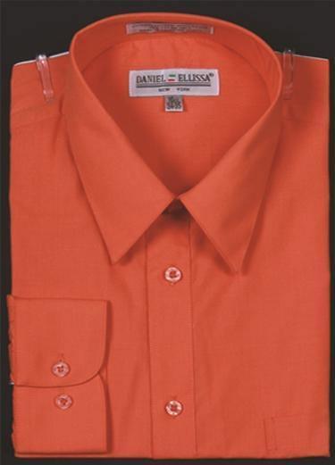 Premium Men's Slim Fit Dress Shirt - Orange Business Casual Shirt for Office, Wedding & Formal Events | Breathable & Comfortable Work Attire