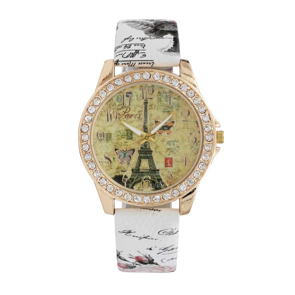 Elegant Parisian Style Leather Watch for Women - Adjustable Watch Band & Strap - Perfect for Casual, Office & Special Occasions