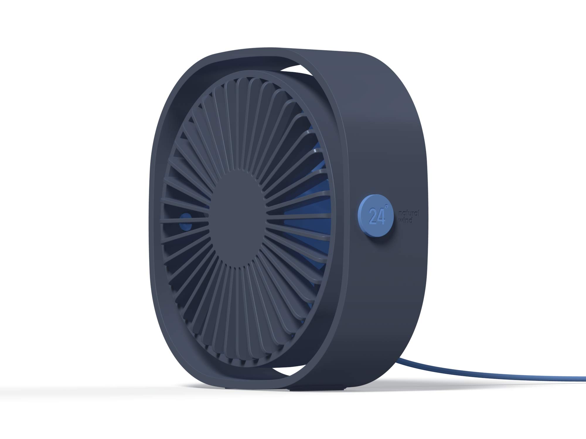 Esthepro USB Desk Fan - Portable & Quiet Cooling Fan with 3 Speed Settings, USB-Powered for Office, Home, Outdoor, Car & Travel - Navy Blue | Perfect for Work Desks, Dorm Rooms, Camping & Road Trips