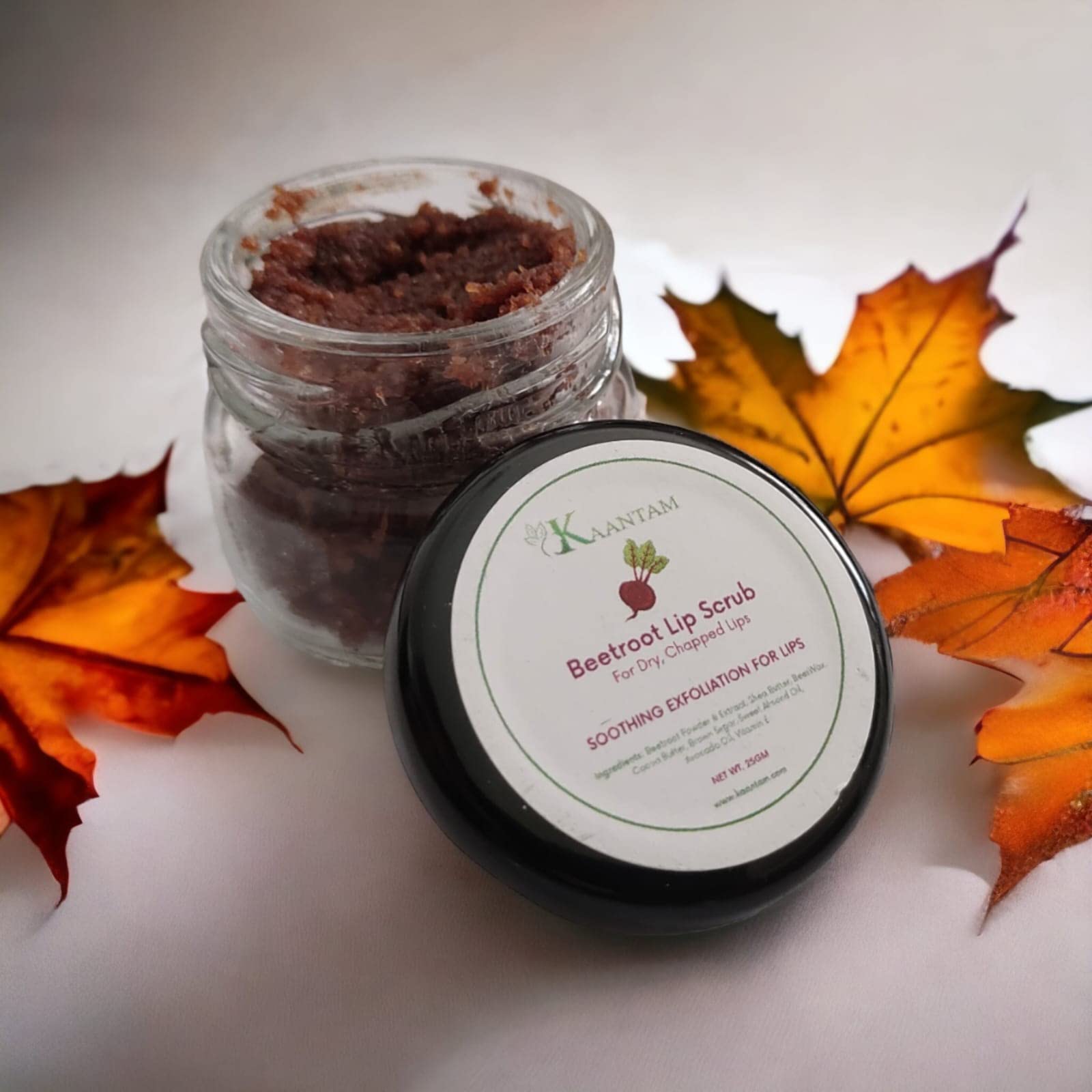 Organic Beetroot Sugar Lip Scrub for Dry & Chapped Lips - Natural Exfoliator with Beetroot Powder, Beeswax & Shea Butter - Perfect for Soft, Smooth Lips at Home or On-The-Go