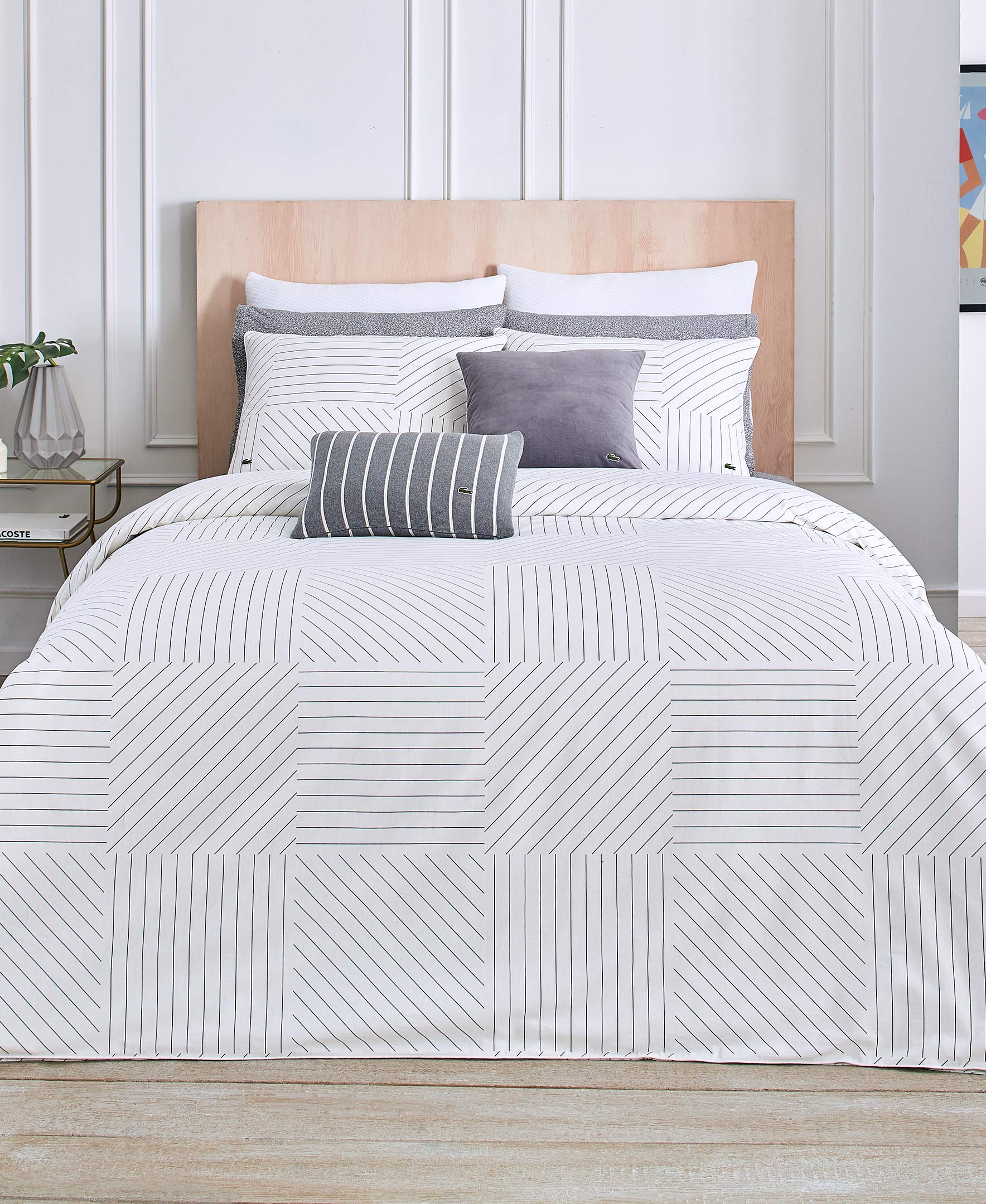 Lacoste Guethary Comforter Set - Twin/Twin XL Size, Soft White Bedding for Cozy Comfort - Perfect for Guest Rooms, Dorms & Kids' Bedrooms