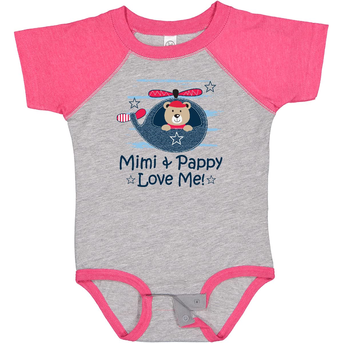 Inktastic Mimi and Pappy Love Me Baby Boy Onesie - Soft Cotton Bodysuit for Newborns & Infants - Perfect for Family Photos, Baby Showers & Everyday Wear
