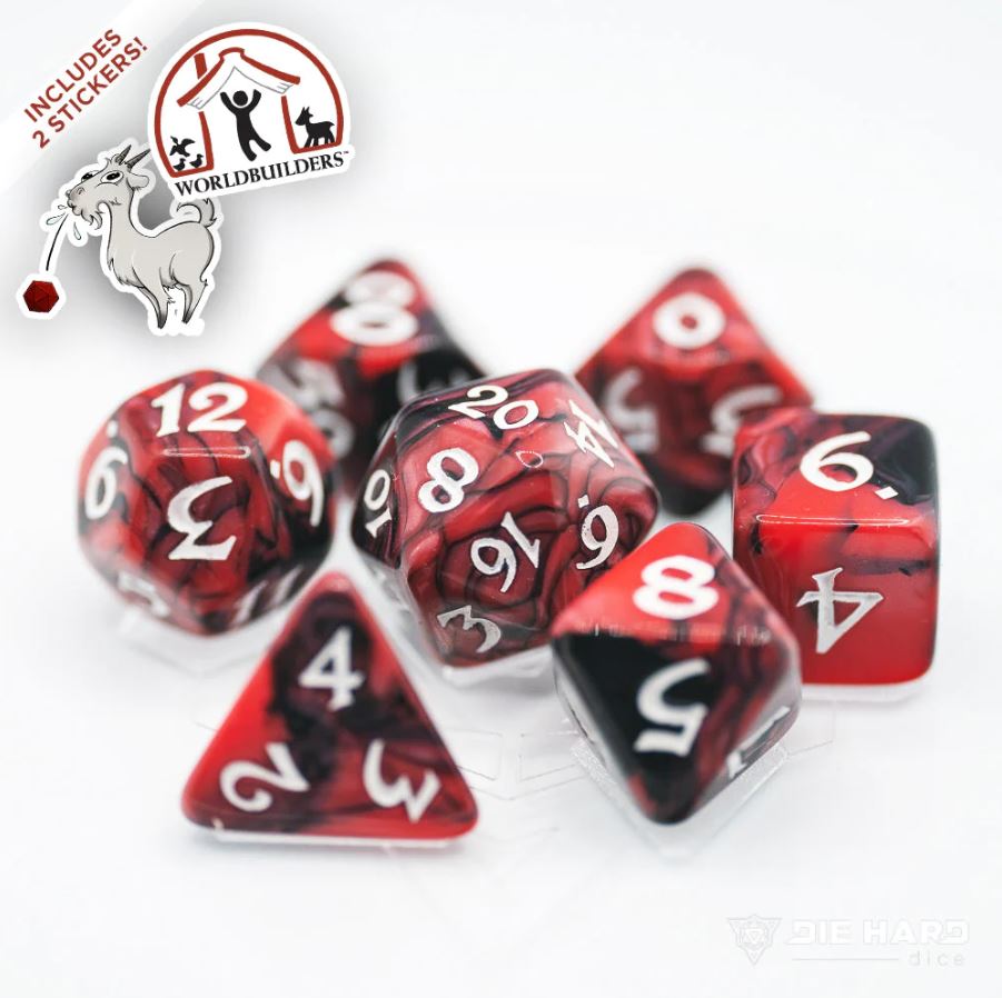 7-Piece RPG Dice Set for Dungeons & Dragons - Elessia Worldbuilders | Perfect for Tabletop Gaming, D&D Campaigns & Fantasy Role-Playing