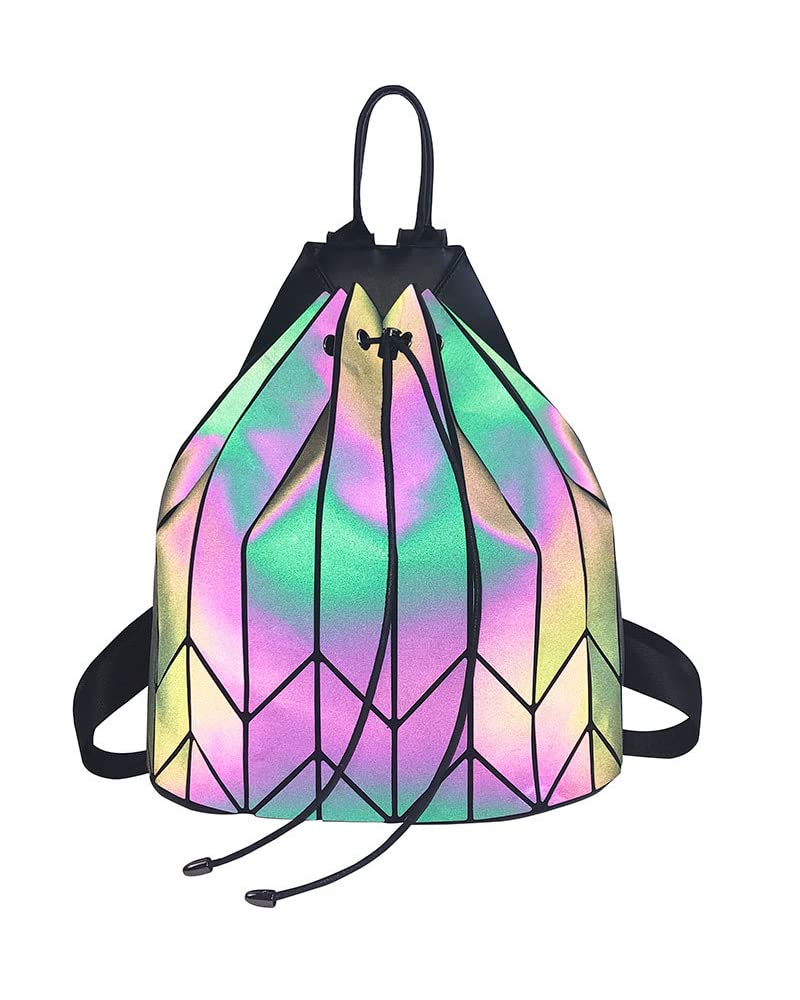 Holographic Crossbody Shoulder Bag - Geometric Luminous Purse for Night Out